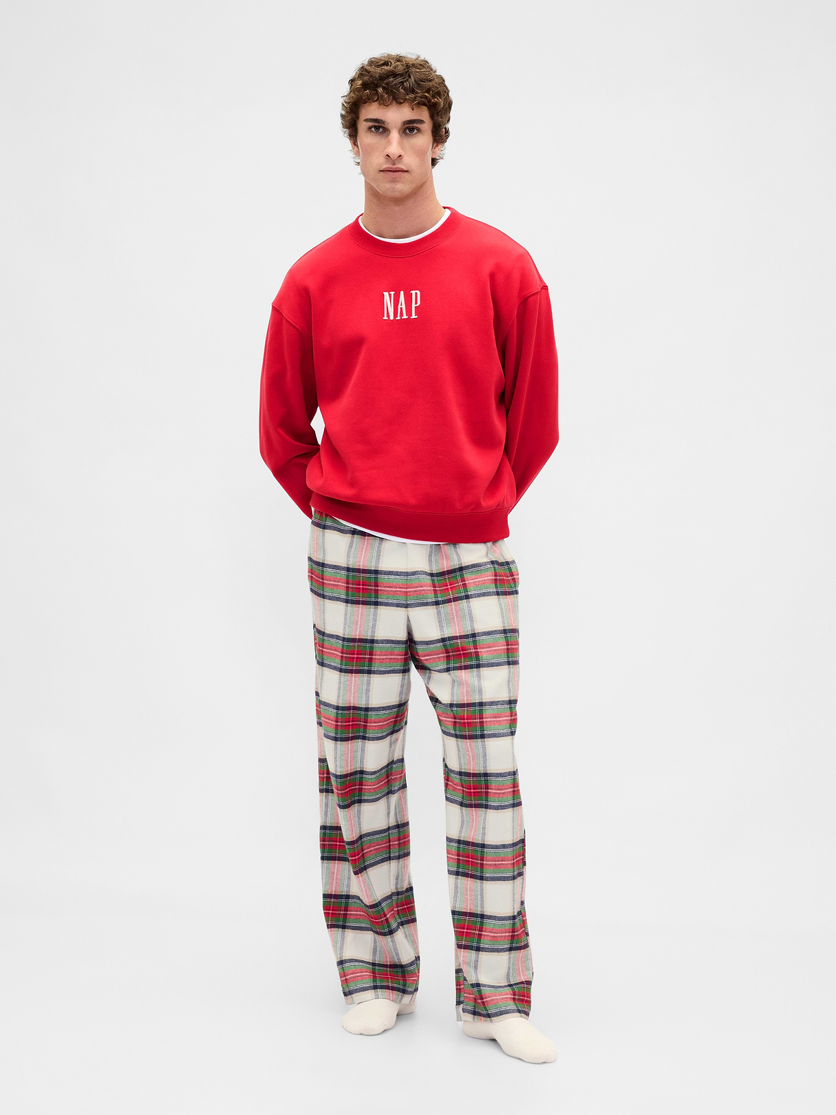 Adult Softest Flannel PJ Pants - Tan tartan plaid