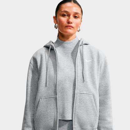 Women's Nithtke Studio Fleece Medium-Weight Full-Zip Hoodie - Dark Grey Heather/Sail