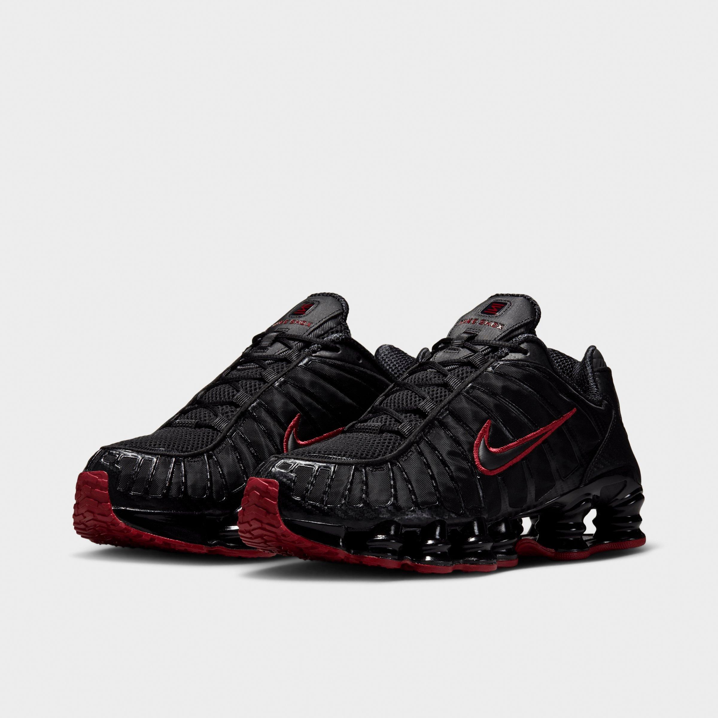 Men's Nithtke Shox TL Casual Shoes - Part 2 - Black/Tough Red/Black - Both shoes facing left