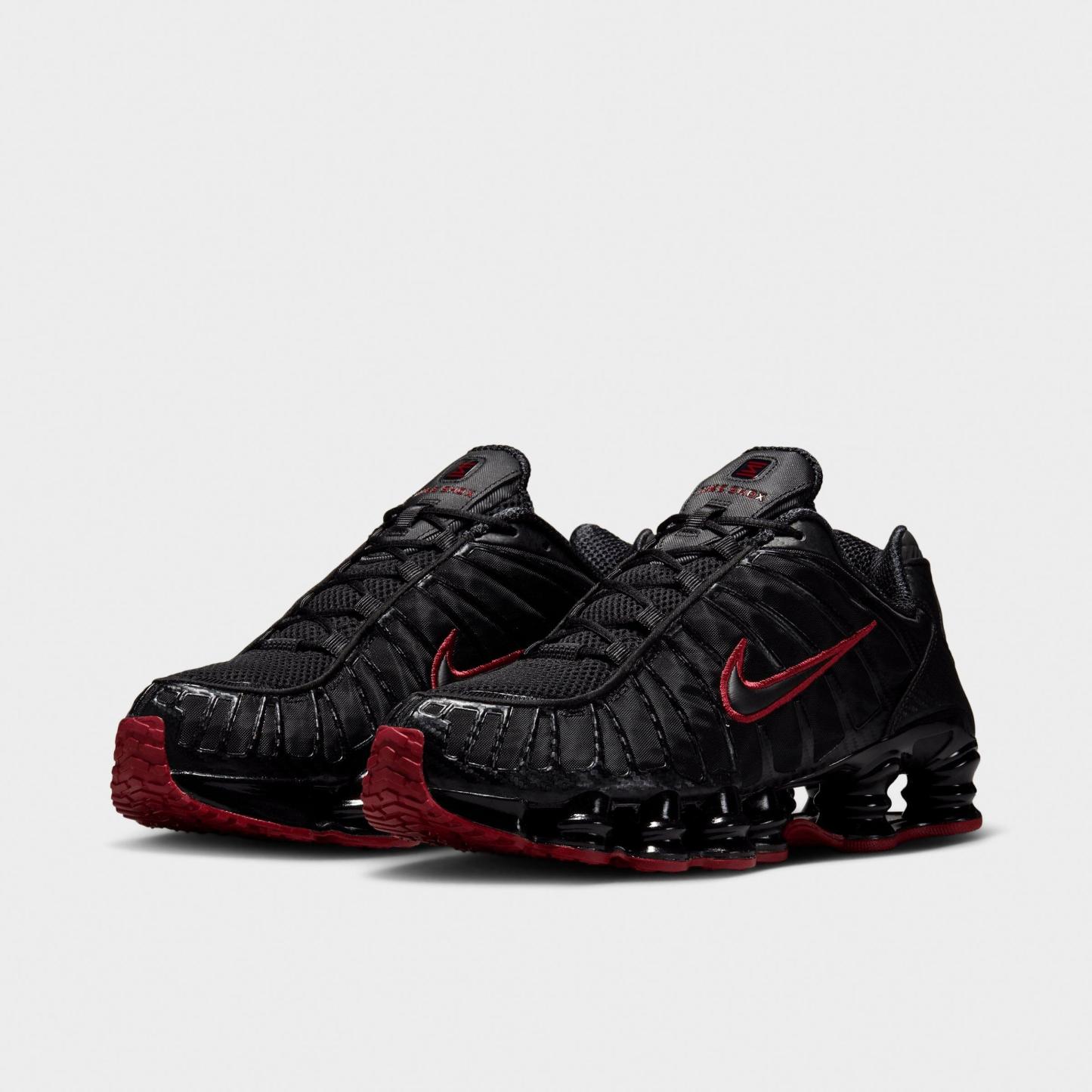 Men's Nithtke Shox TL Casual Shoes - Part 2 - Black/Tough Red/Black - Both shoes facing left