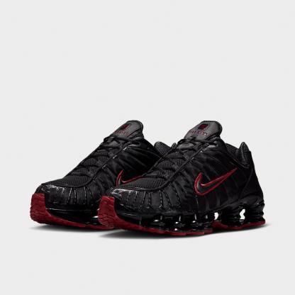 Men's Nithtke Shox TL Casual Shoes - Part 2 - Black/Tough Red/Black - Both shoes facing left