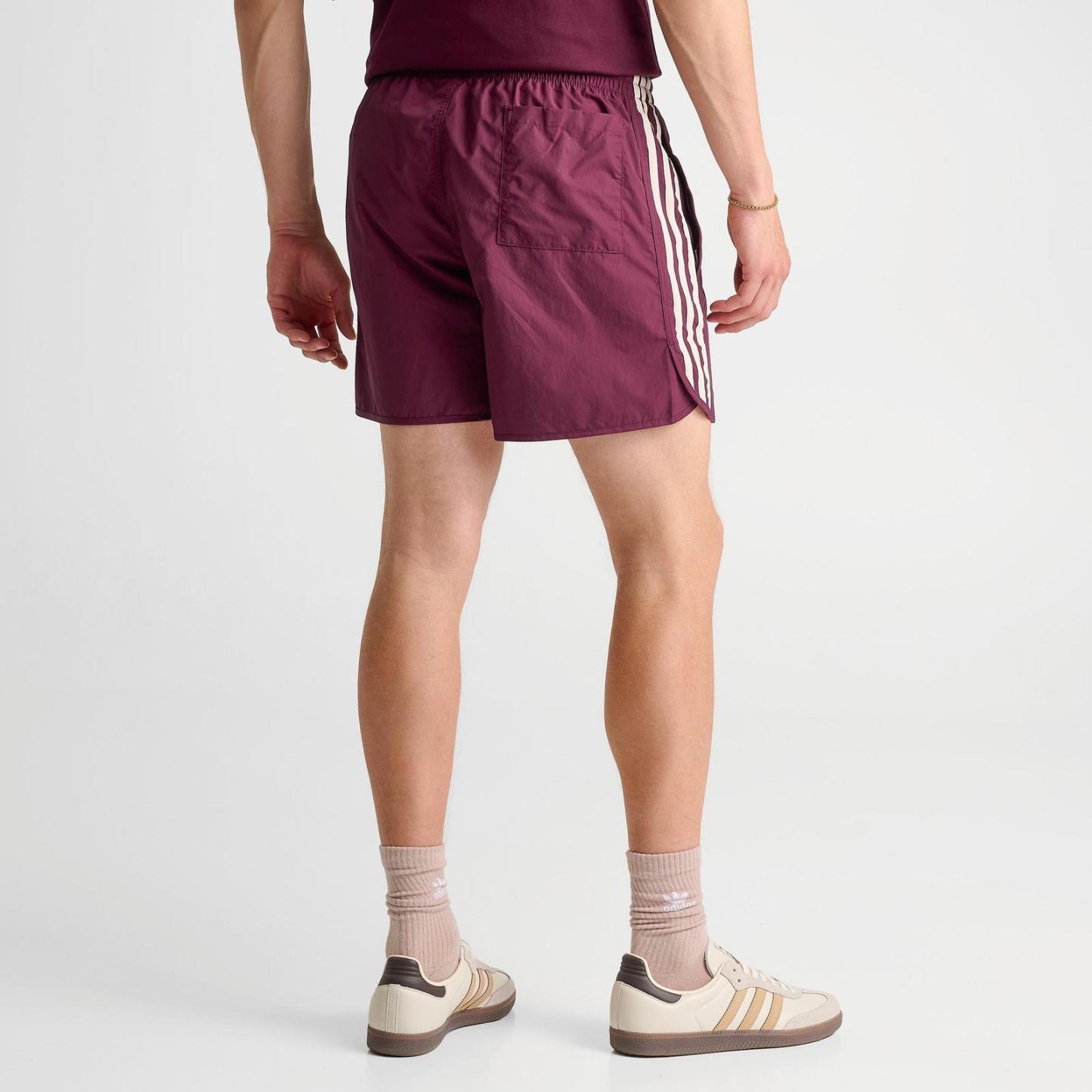 Men's adidas Originals adicolor Sprinter Shorts - Maroon/Wonder White - view 4