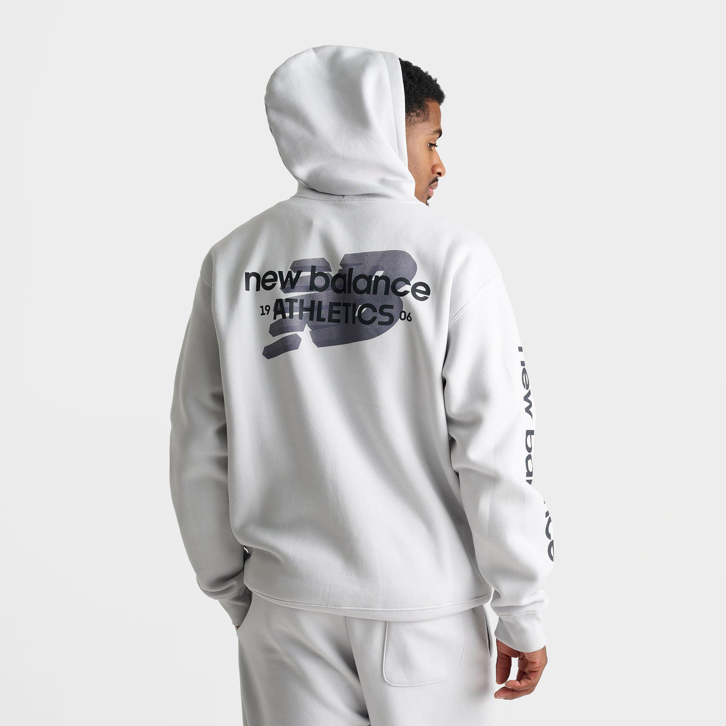 Men's New Balance Athletics Fleece Pullover Hoodie - Grey/Back - view 4