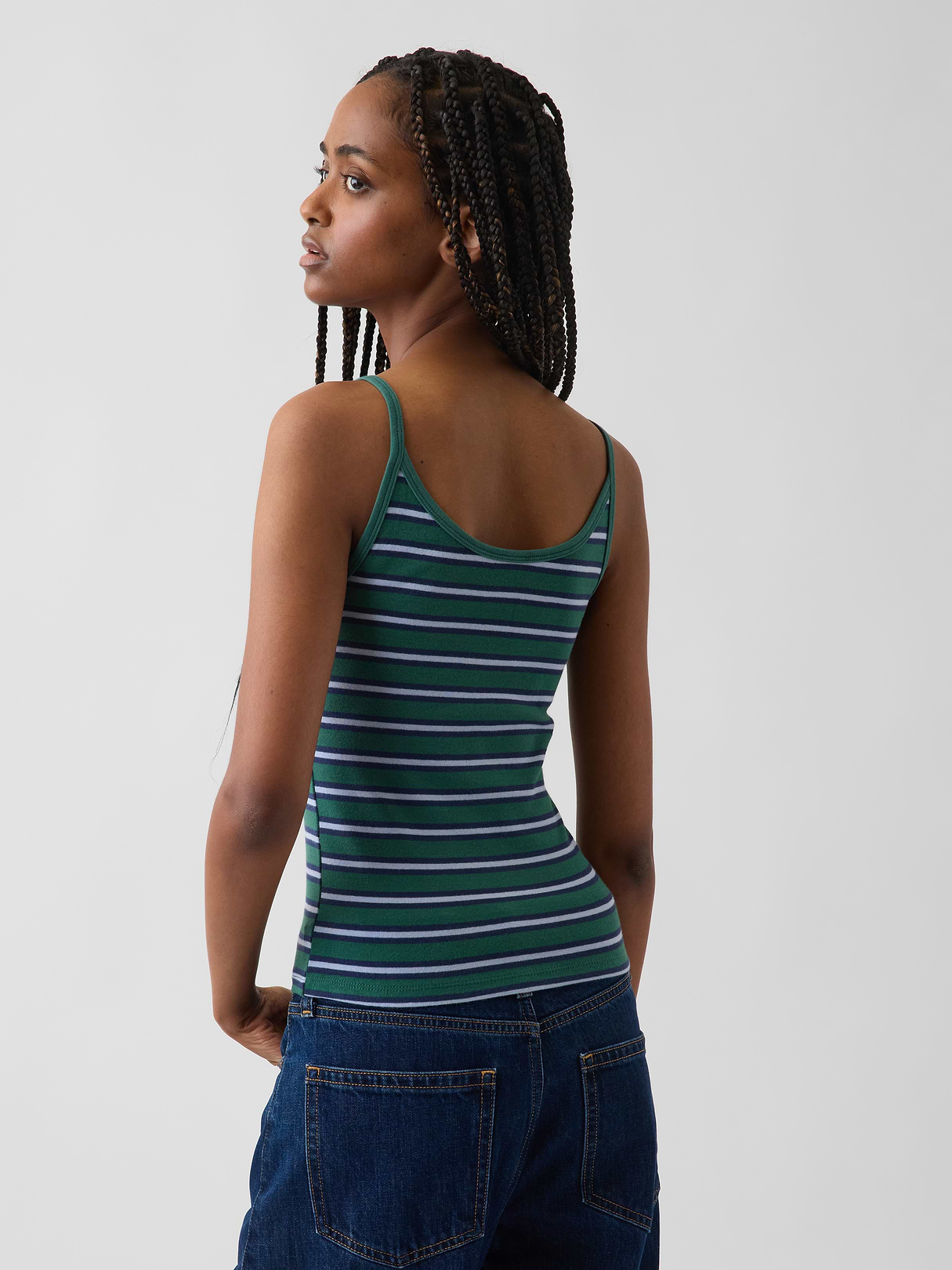 Modern Crop Cami - Green stripe