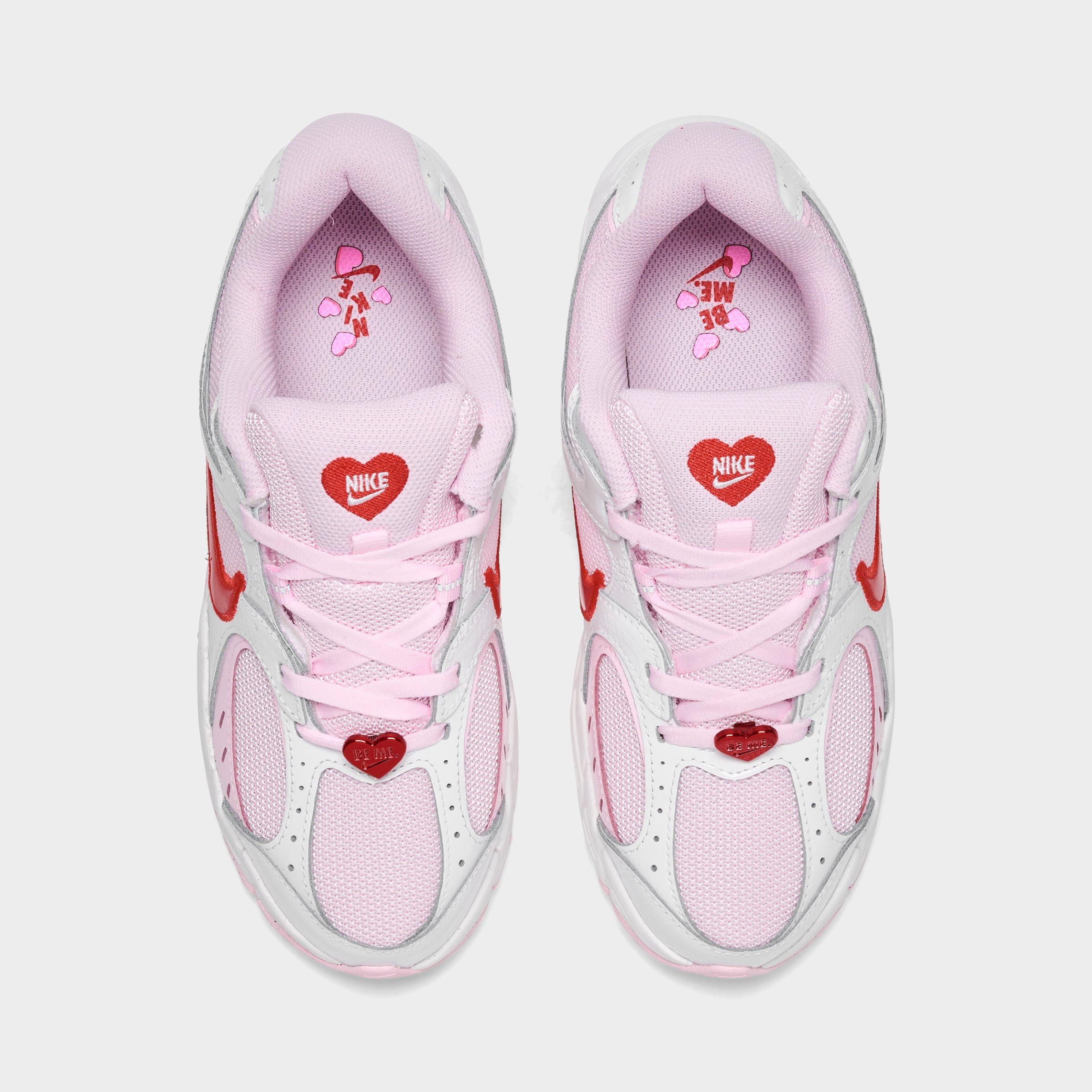 Big Kids' Nithtke V5 RNR Suede Casual Shoes - Summit White/Pink Foam/Playful Pink/Light Crimson - Top view