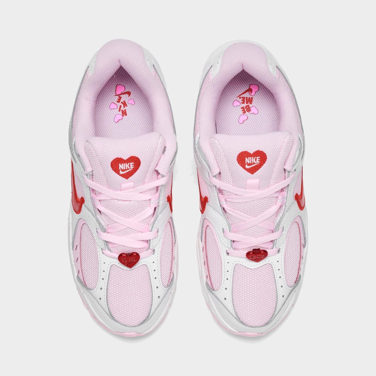 Big Kids' Nithtke V5 RNR Suede Casual Shoes - Summit White/Pink Foam/Playful Pink/Light Crimson - Top view