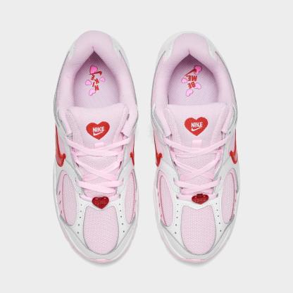 Big Kids' Nithtke V5 RNR Suede Casual Shoes - Summit White/Pink Foam/Playful Pink/Light Crimson - Top view