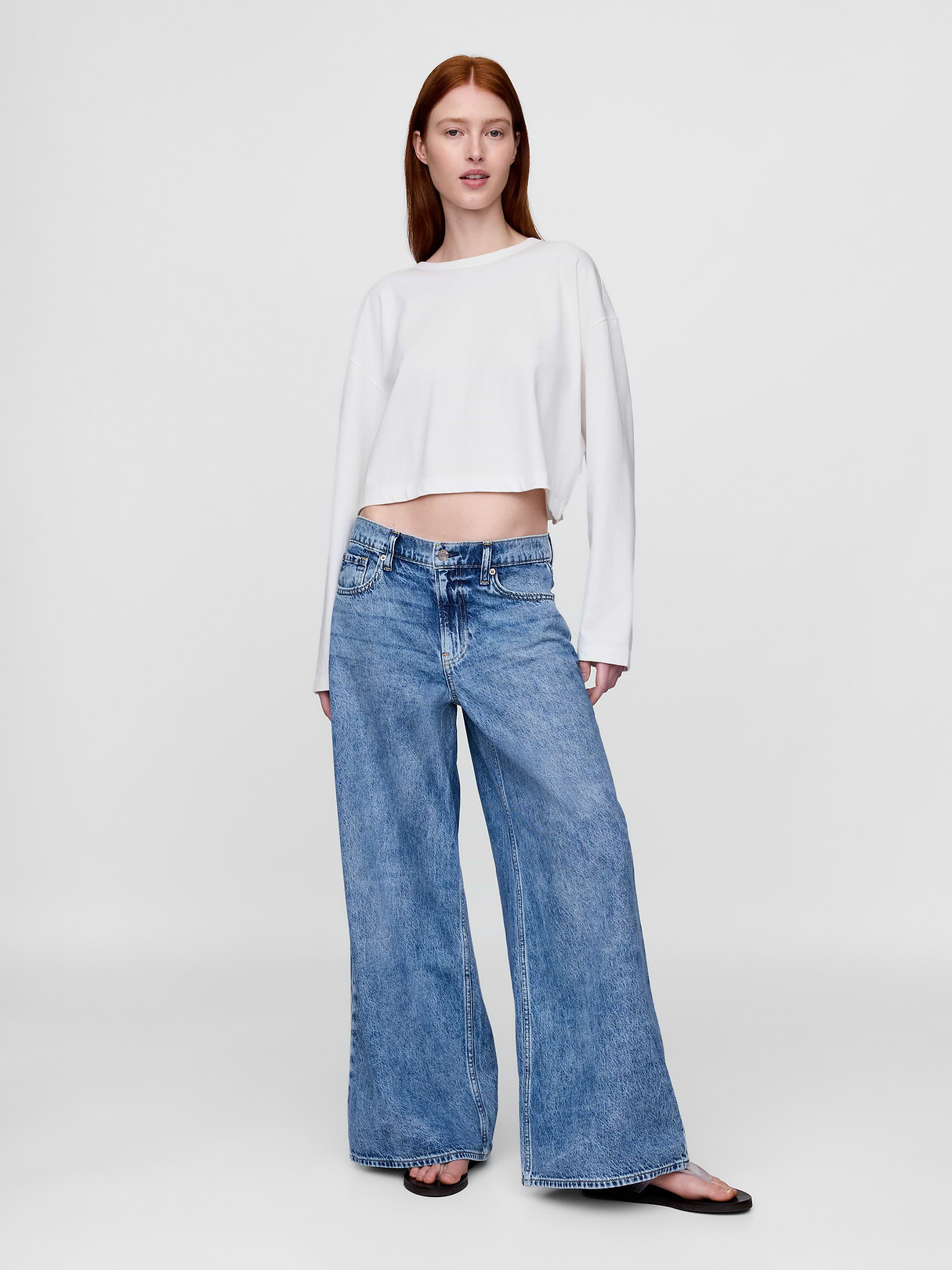 Low Slung Extra Baggy Jeans - Light indigo