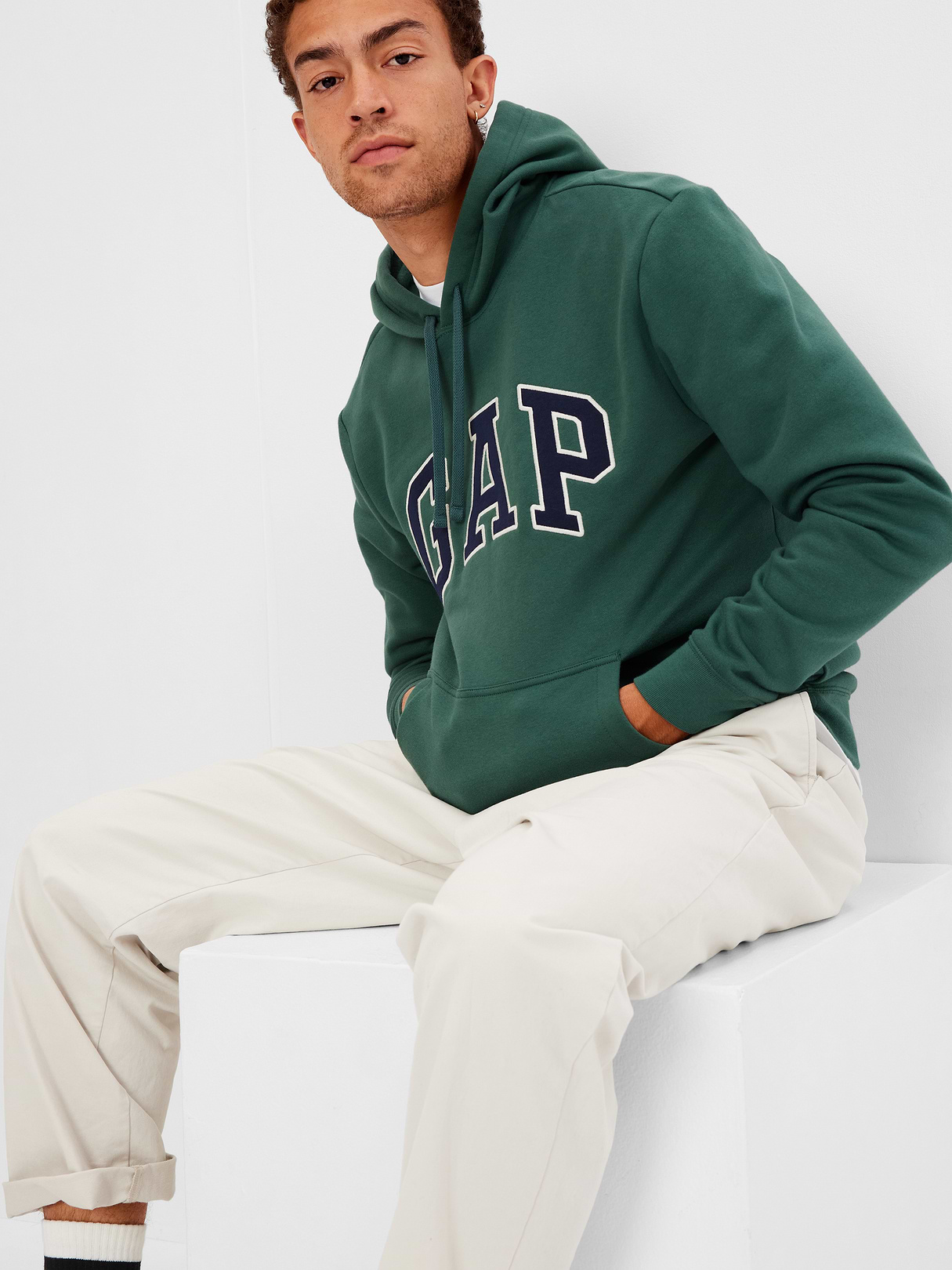 Adult VintageSoft Arch Logo Hoodie - bistro green