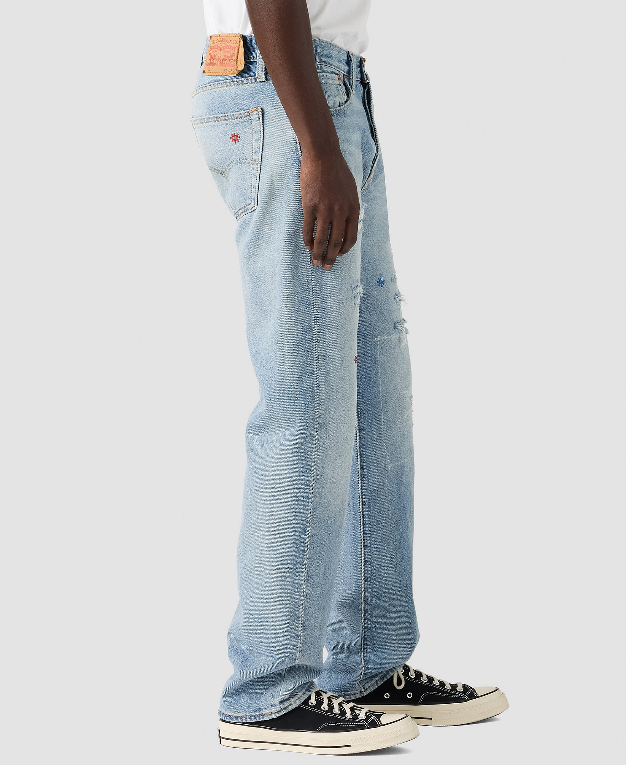 Levi's Men's 501 Straight-Fit Button Fly Stretch Jeans - Fix the car