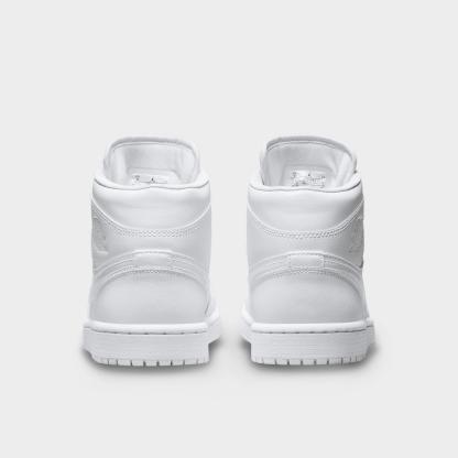 Women's Air Jordan Retro 1 Mid Casual Shoes - White/White/White - view 4