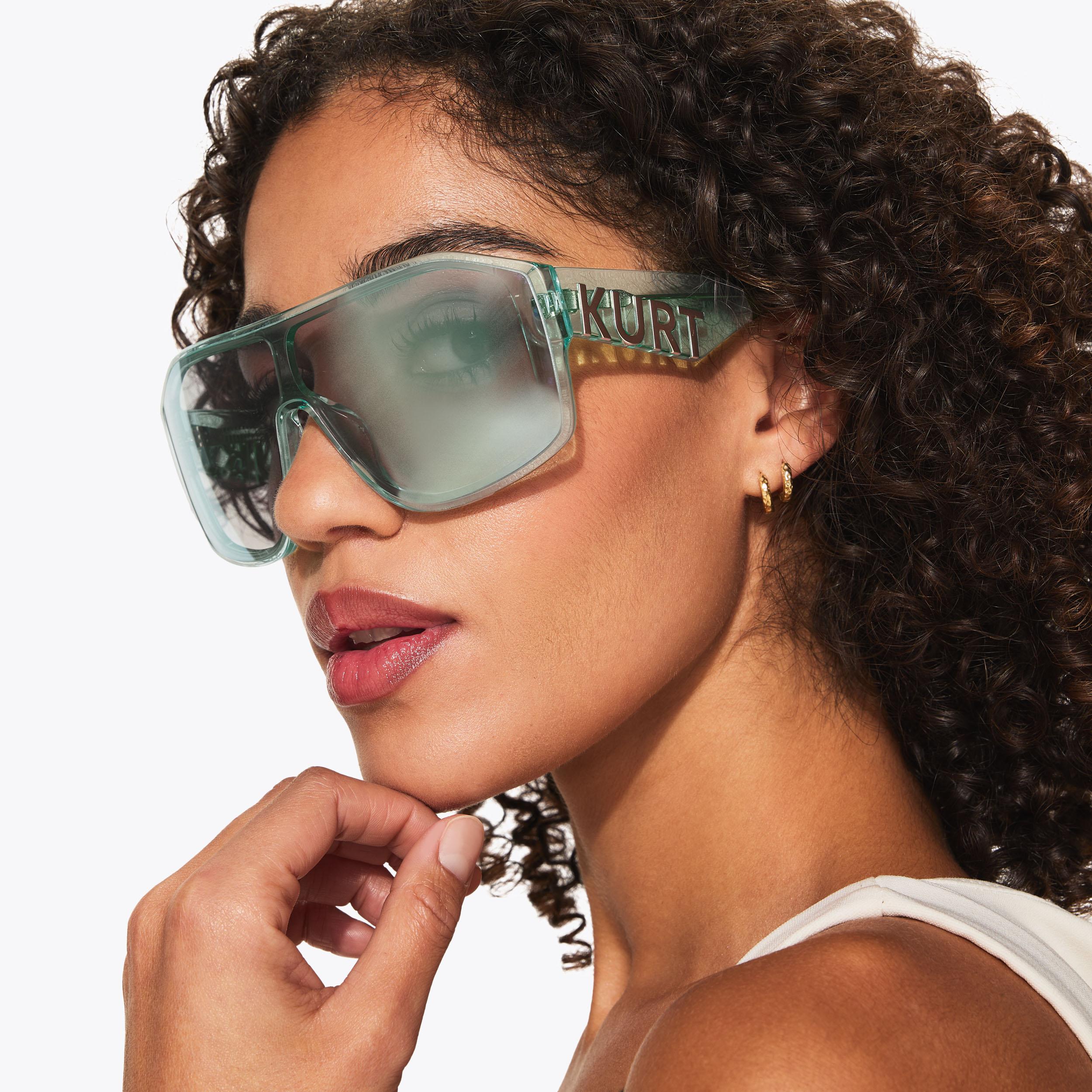 Kurt Geiger London Kurt Oversized Visor Sunglasses - Green - view 2
