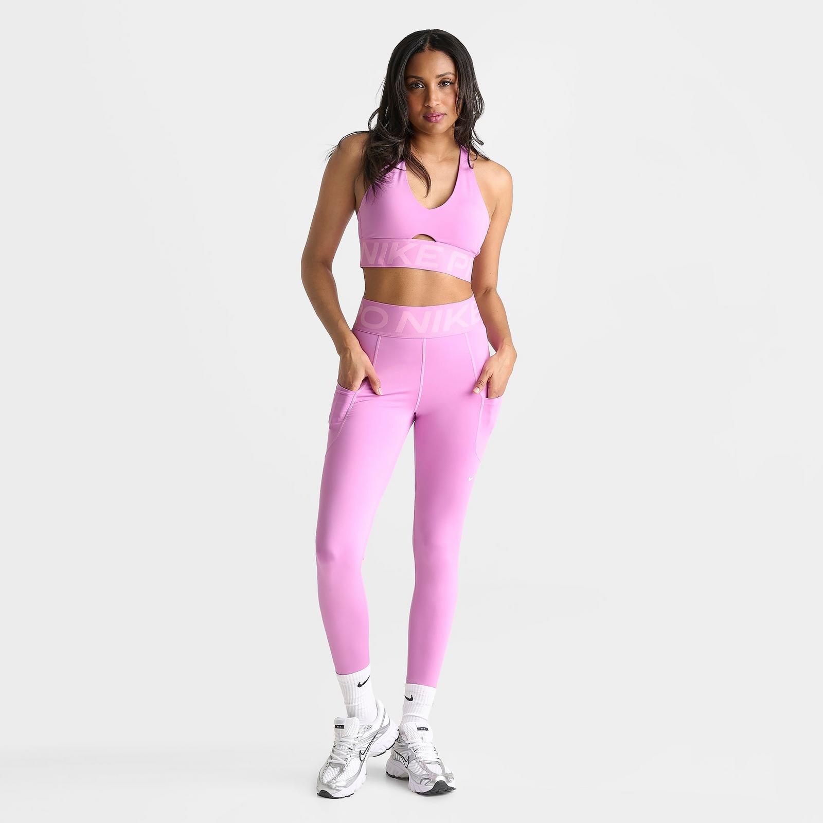 Women's Nike Pro Sculpt High-Waisted 7/8 Leggings - Light Magenta/White