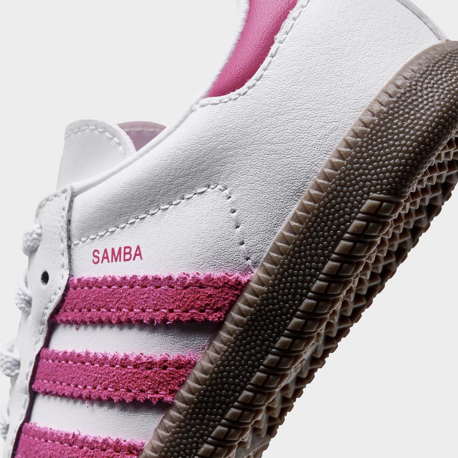 Kids' Toddler adidas Originals Samba OG Stretch Lace Casual Shoes - Footwear White/Real Magenta/Gum - view 3