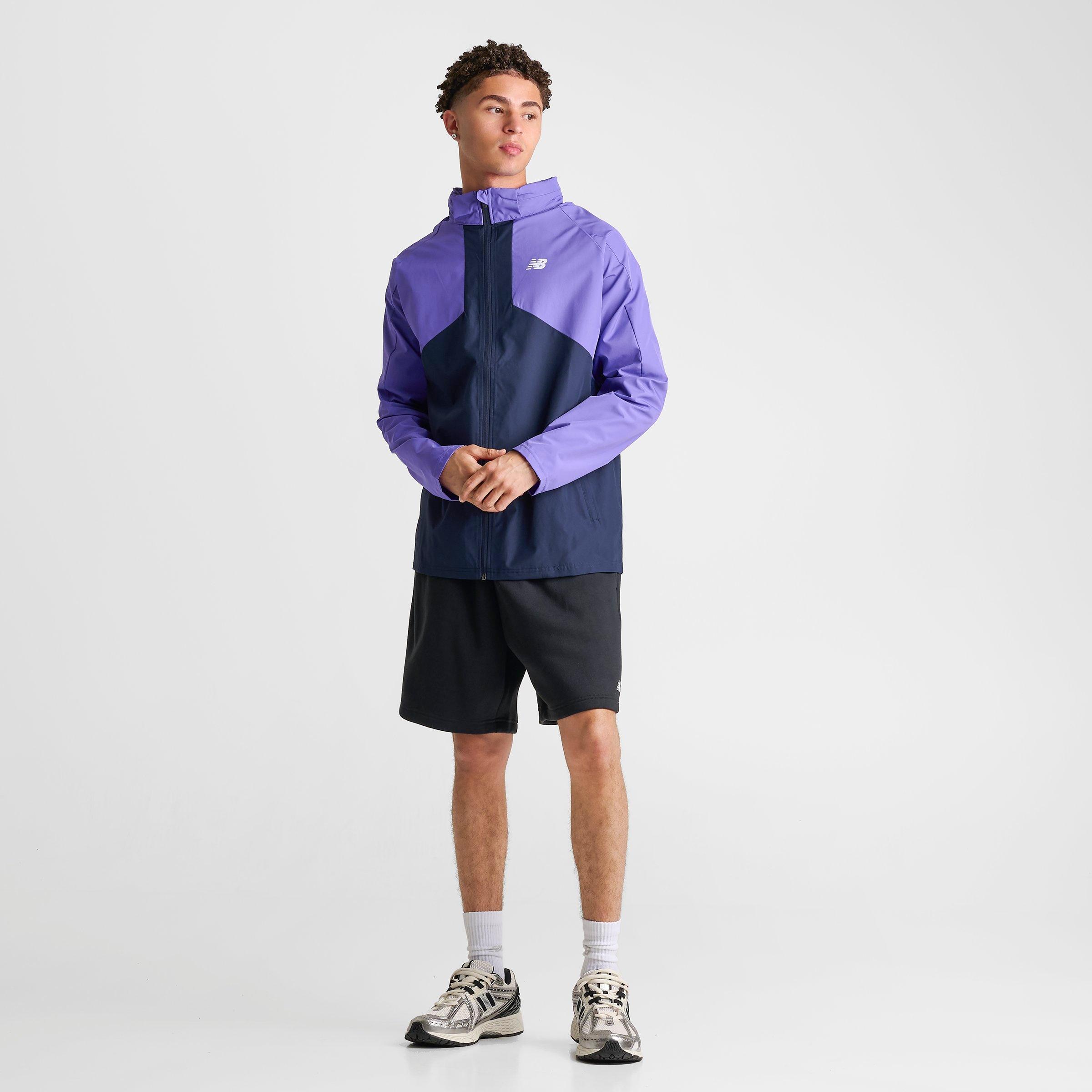 Men's New Balance Athletics Woven Full-Zip Jacket - Navy/Purple - view 2