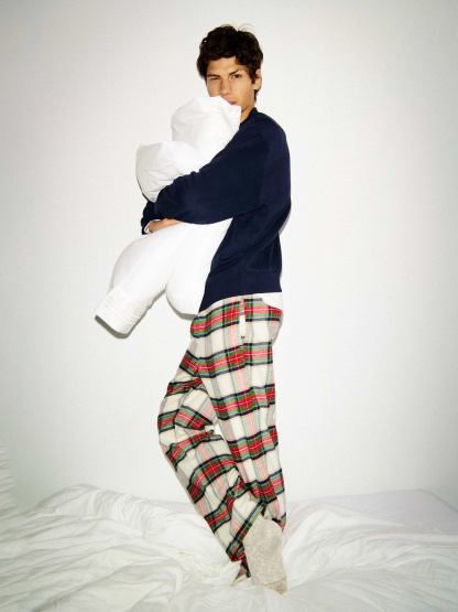 Adult Softest Flannel PJ Pants - Tan tartan plaid