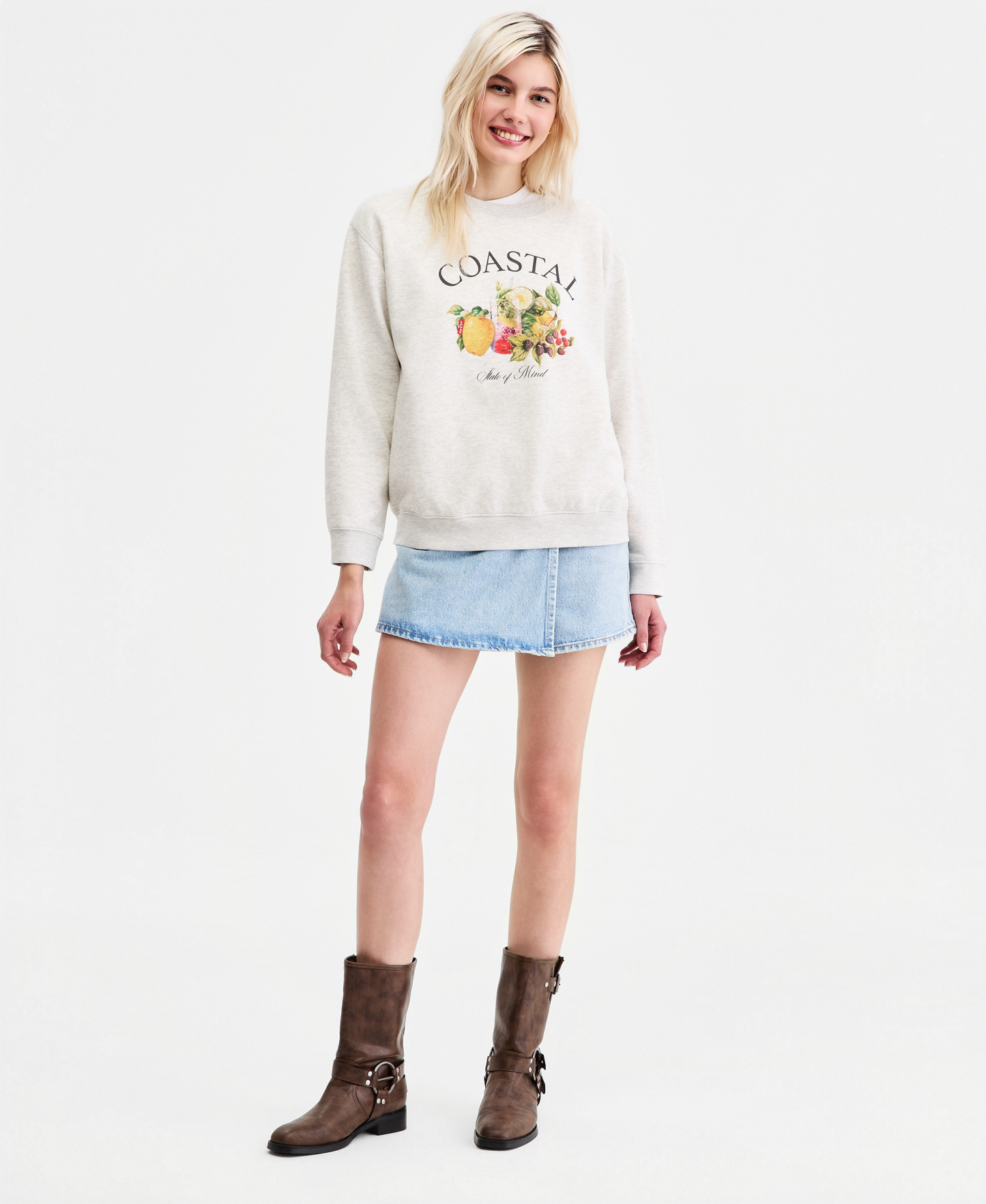 Levi's Women's Everyday Crewneck Sweatshirt - Crew Fresh Coast Oatmeal Heather Gray