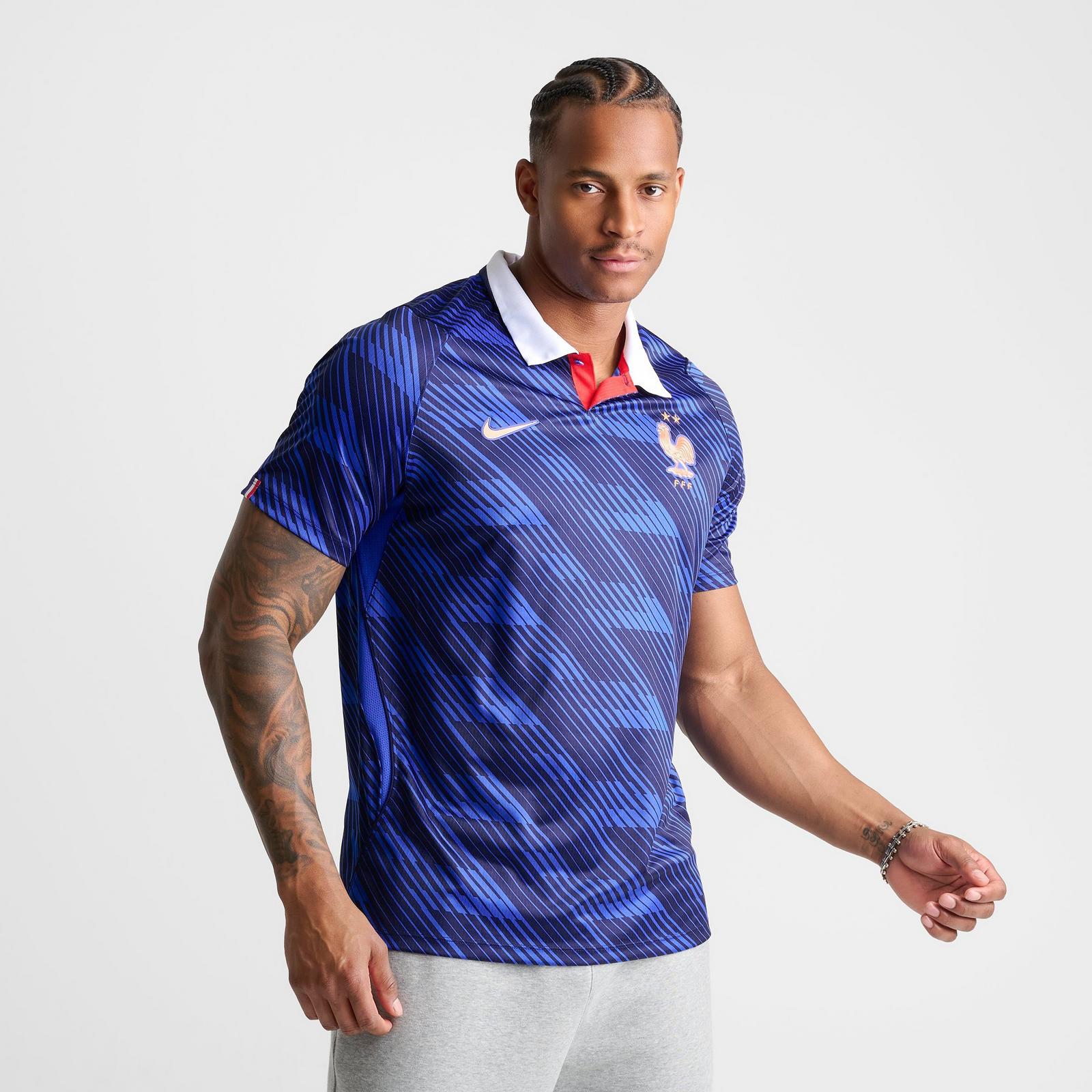Men's Nike France 2026 Stadium Home Dri-FIT Replica Soccer Jersey - Game Royal/Metallic Copper