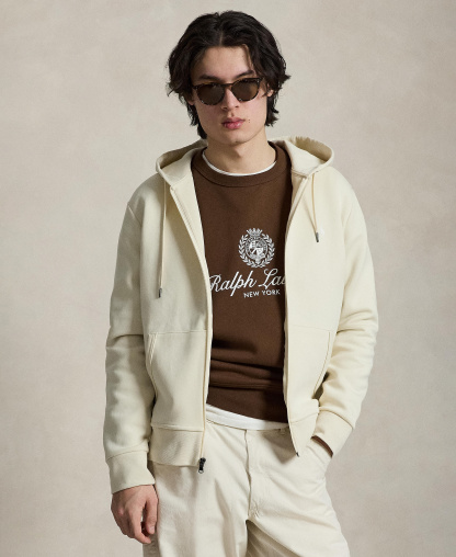 Polo Ralph Lauren Men's Double-Knit Full-Zip Hoodie - Guide Cream