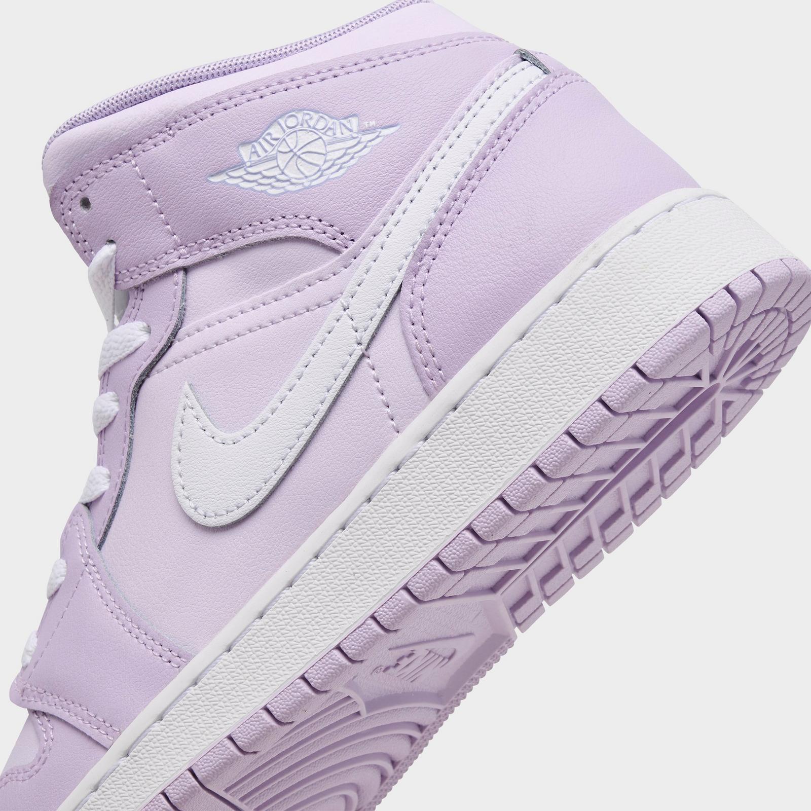Big Kids' Air Jordan Retro 1 Mid Casual Shoes - Pink Foam/China Rose/White/Pink Foam - view 3