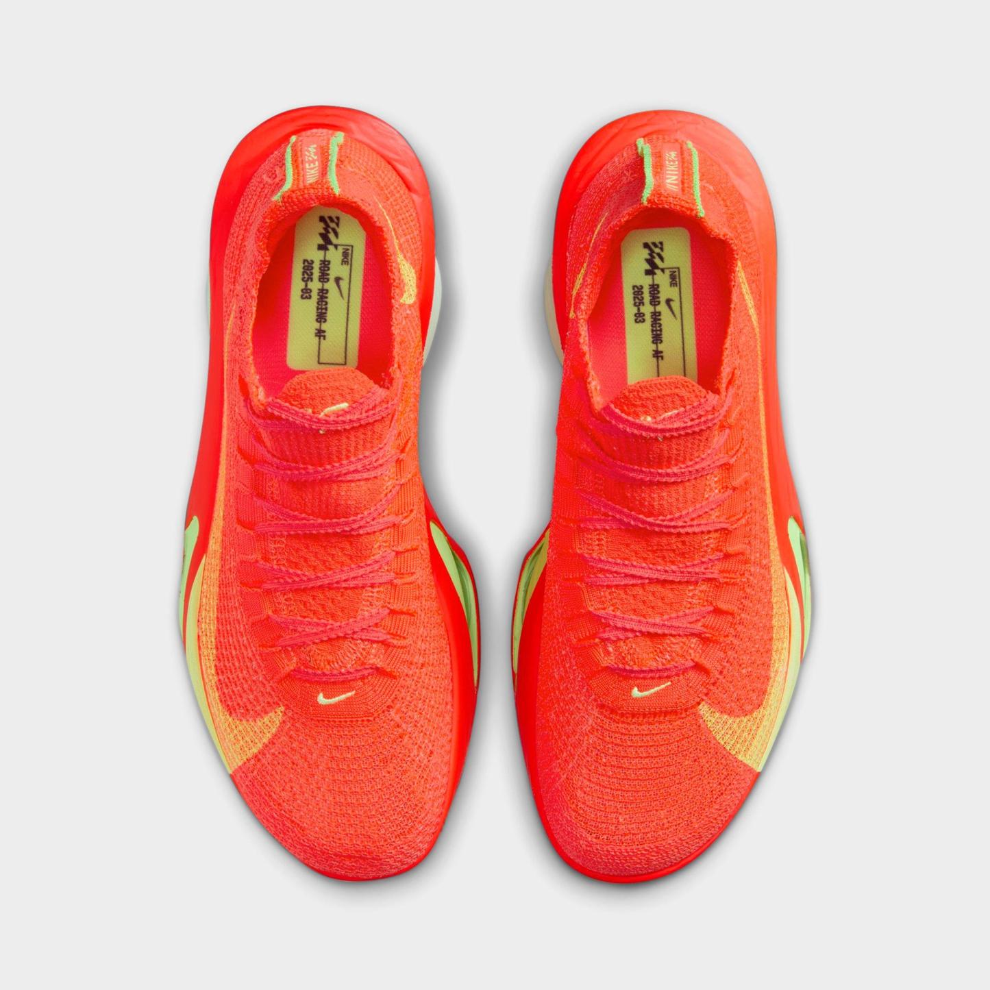 Women's Nithtke Air Zoom Alphafly 3 Running Shoes - Bright Crimson/Cave Purple/Lime Blast/Mint Foam - Top view