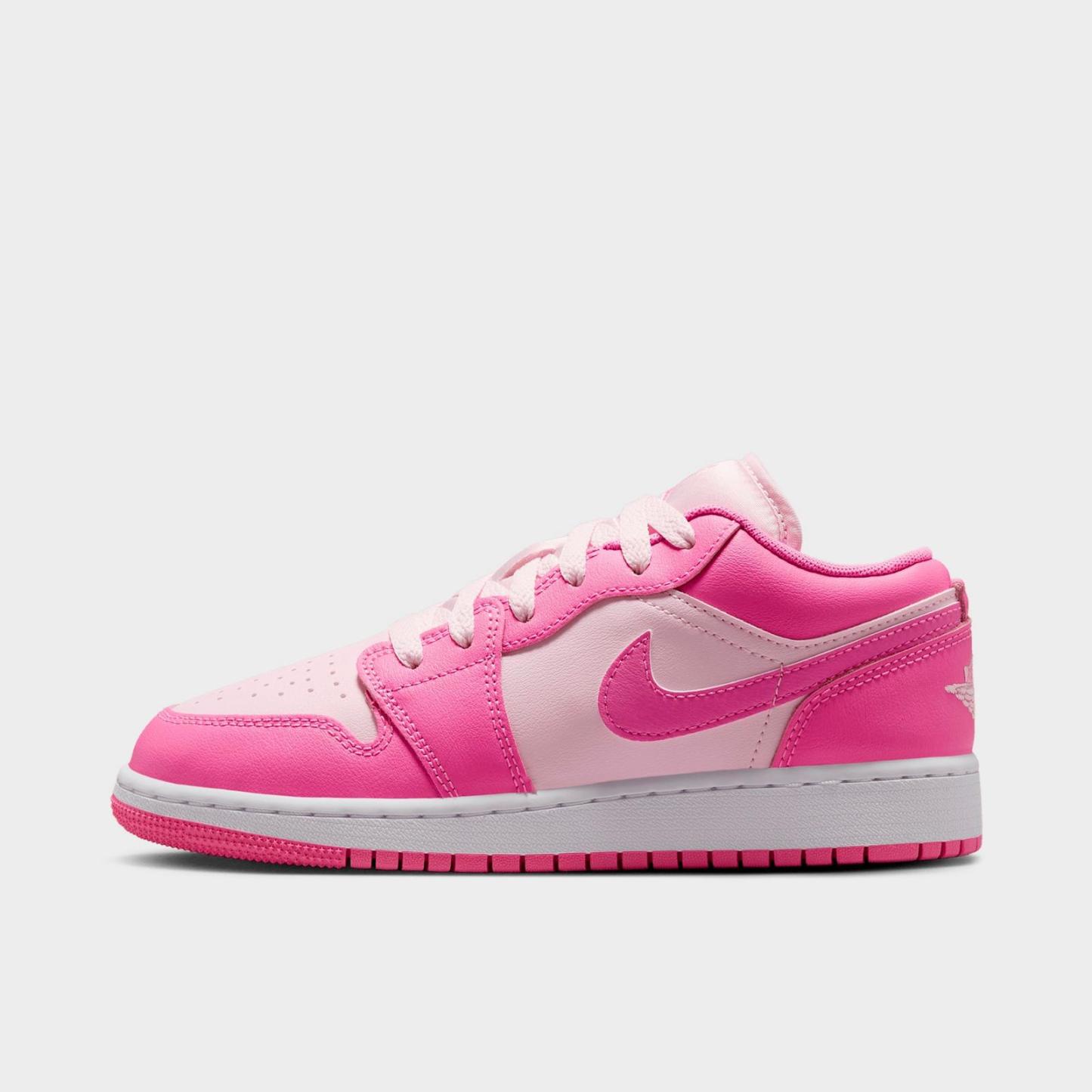 Big Kids' Air Jordan Retro 1 Low Casual Shoes - China Rose/White/Pink Foam - view 1