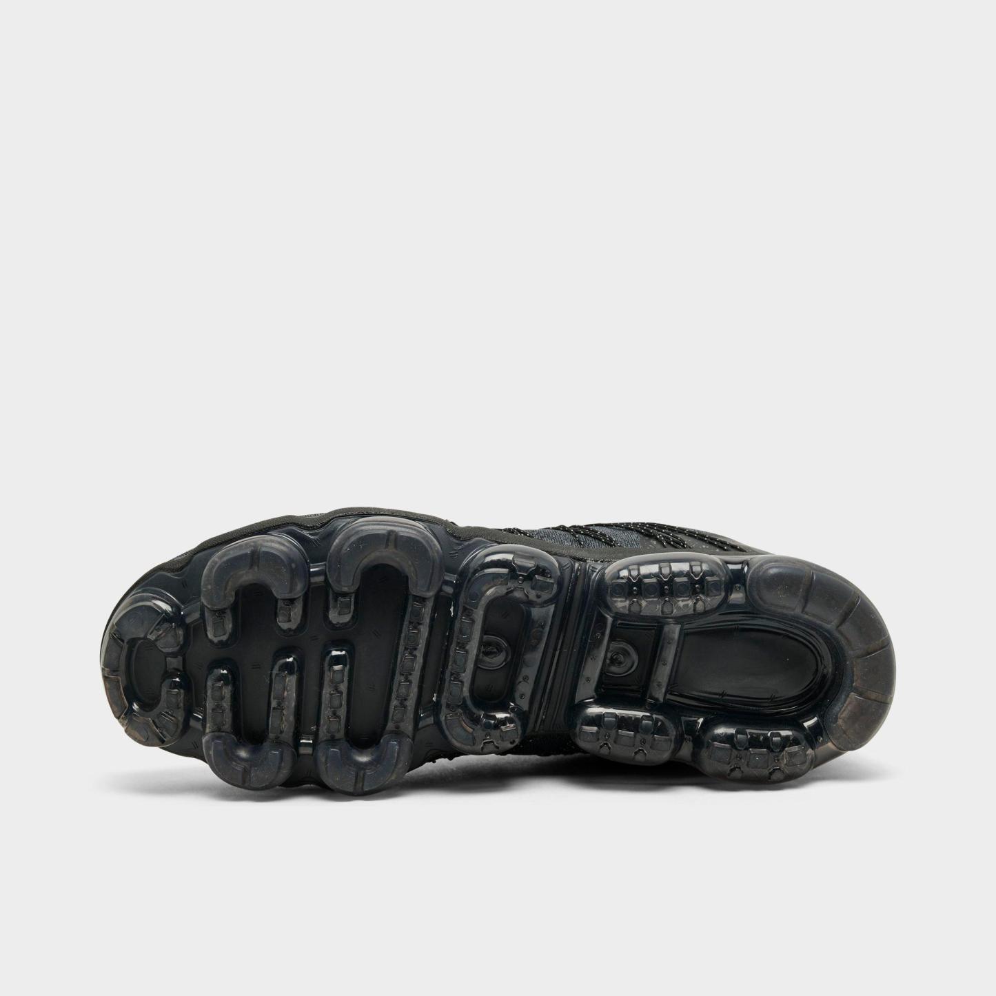 Men's Nithtke Air VaporMax Run Utility Running Shoes - Black/Reflective Silver/Anthracite/Habanero Red - Bottom view