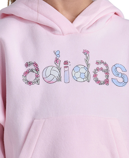 adidas Girls' 2T-6X Long-Sleeve Hoodie and Jogger Pants, 2-Piece Set - Distilled Pink