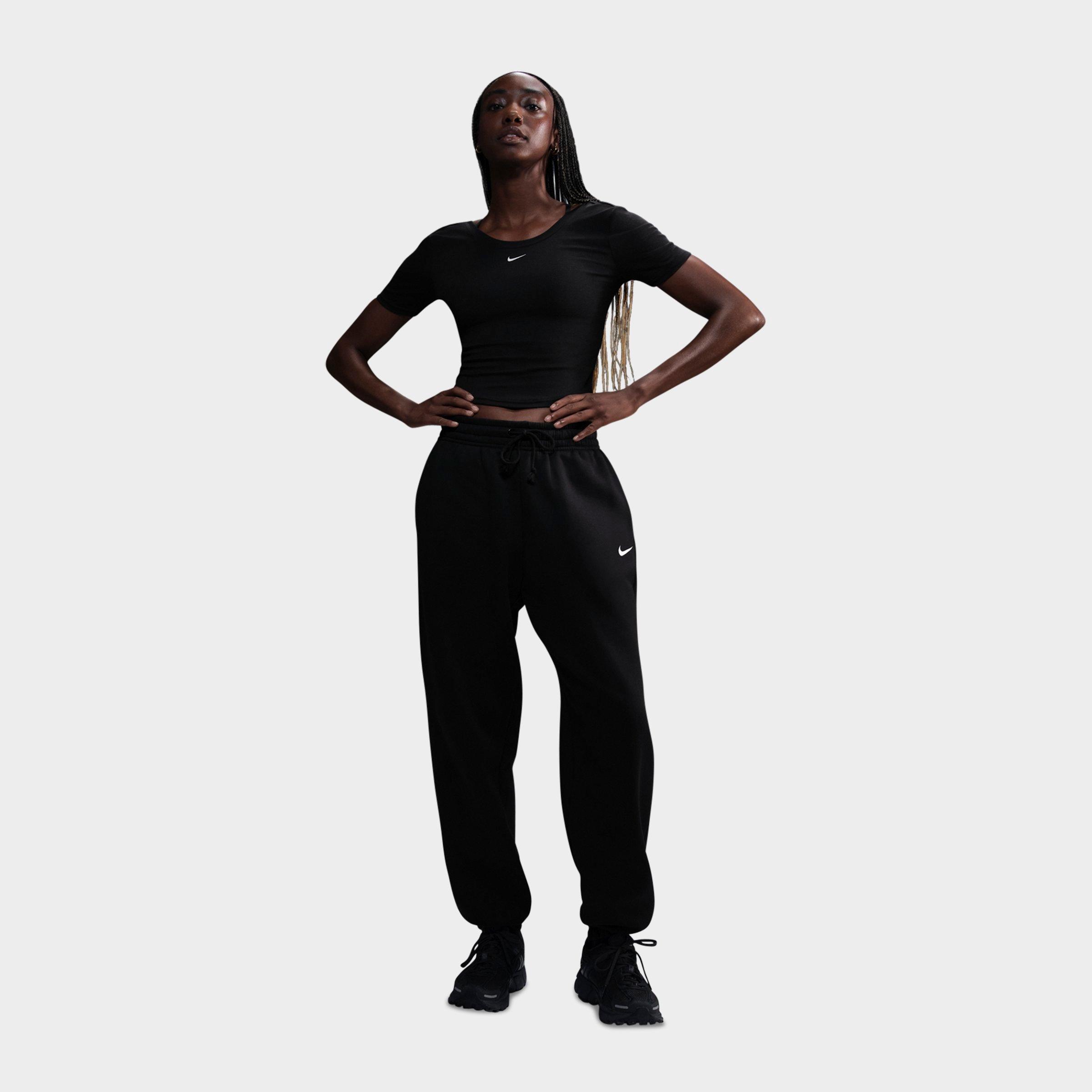 Women's Nithtke Sportswear Phoenix Fleece Oversized High-Waisted Jogger Pants - Black/Sail