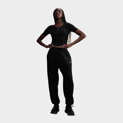 Women's Nithtke Sportswear Phoenix Fleece Oversized High-Waisted Jogger Pants - Black/Sail