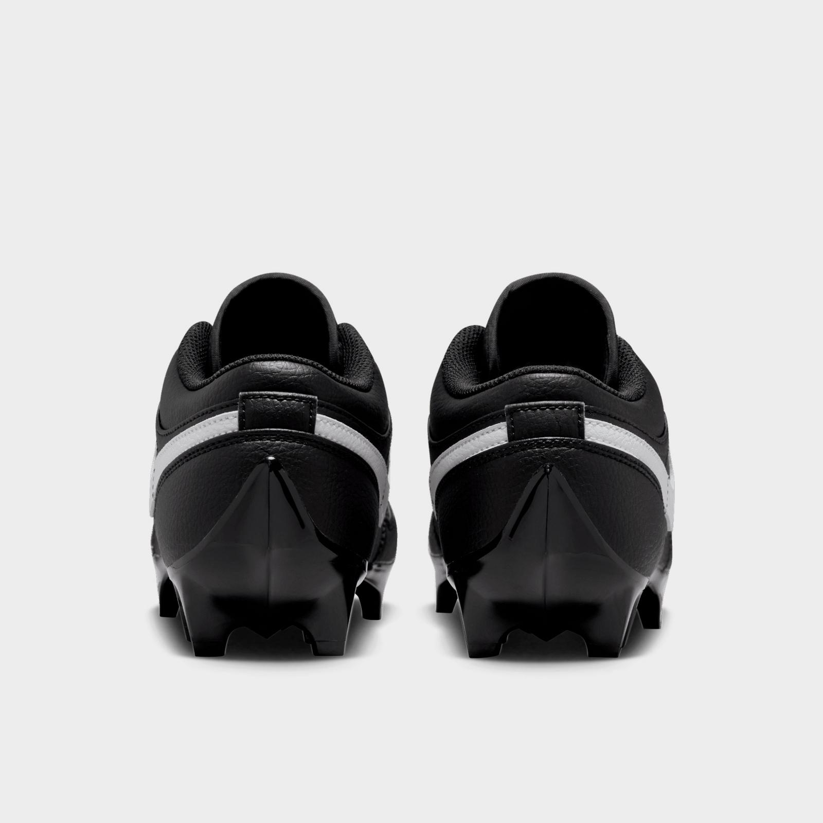 Men's Jordan 1 Low TD Football Cleats - Black/Black/White - view 4