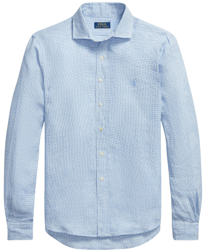 Polo Ralph Lauren Men's Classic-Fit Linen Shirt - 6555B Cabana Blue/White