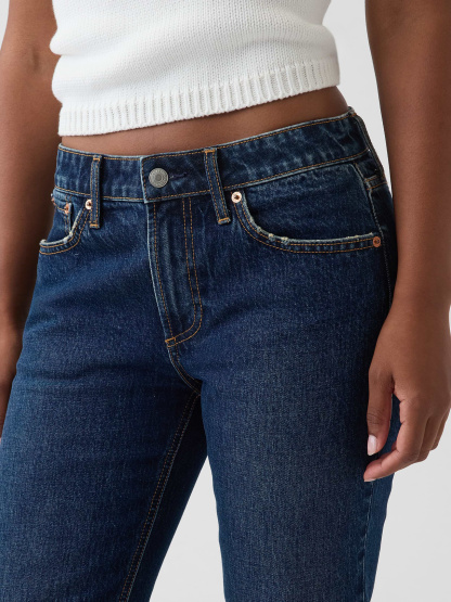 Curvy Mid Rise Relaxed Straight Jeans - Dark indigo