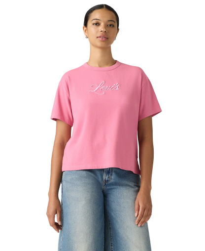 Levi's Women's Vintage Relaxed-Fit T-Shirt - Corded Script Logo Tameless Rose