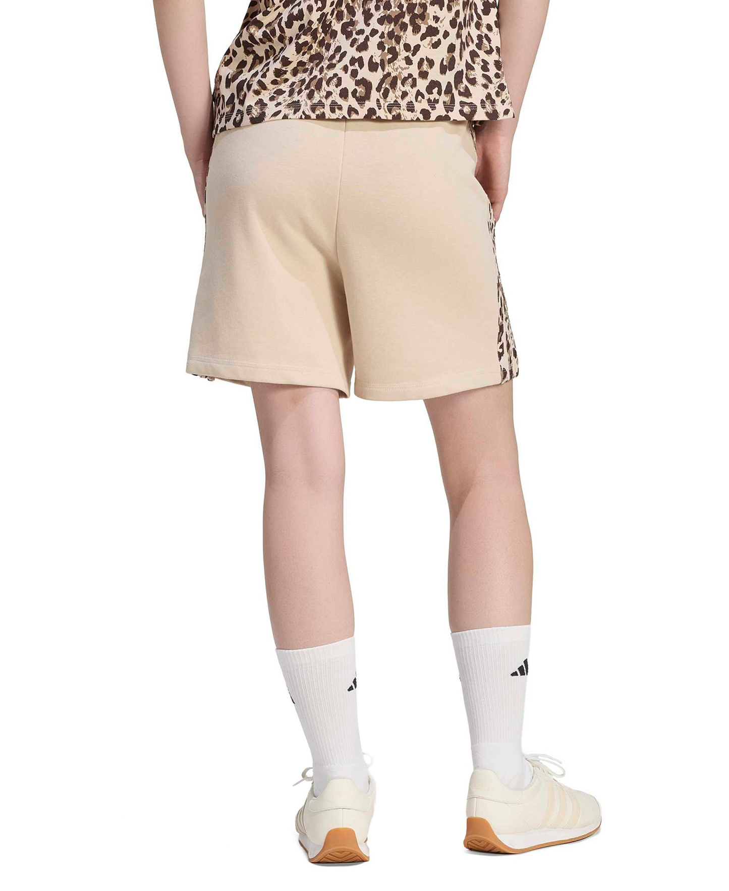 adidas Women's Seasonal Essentials 3-Stripes Printed Shorts - Crystal Linen/Multicolor/Mrystal Linen