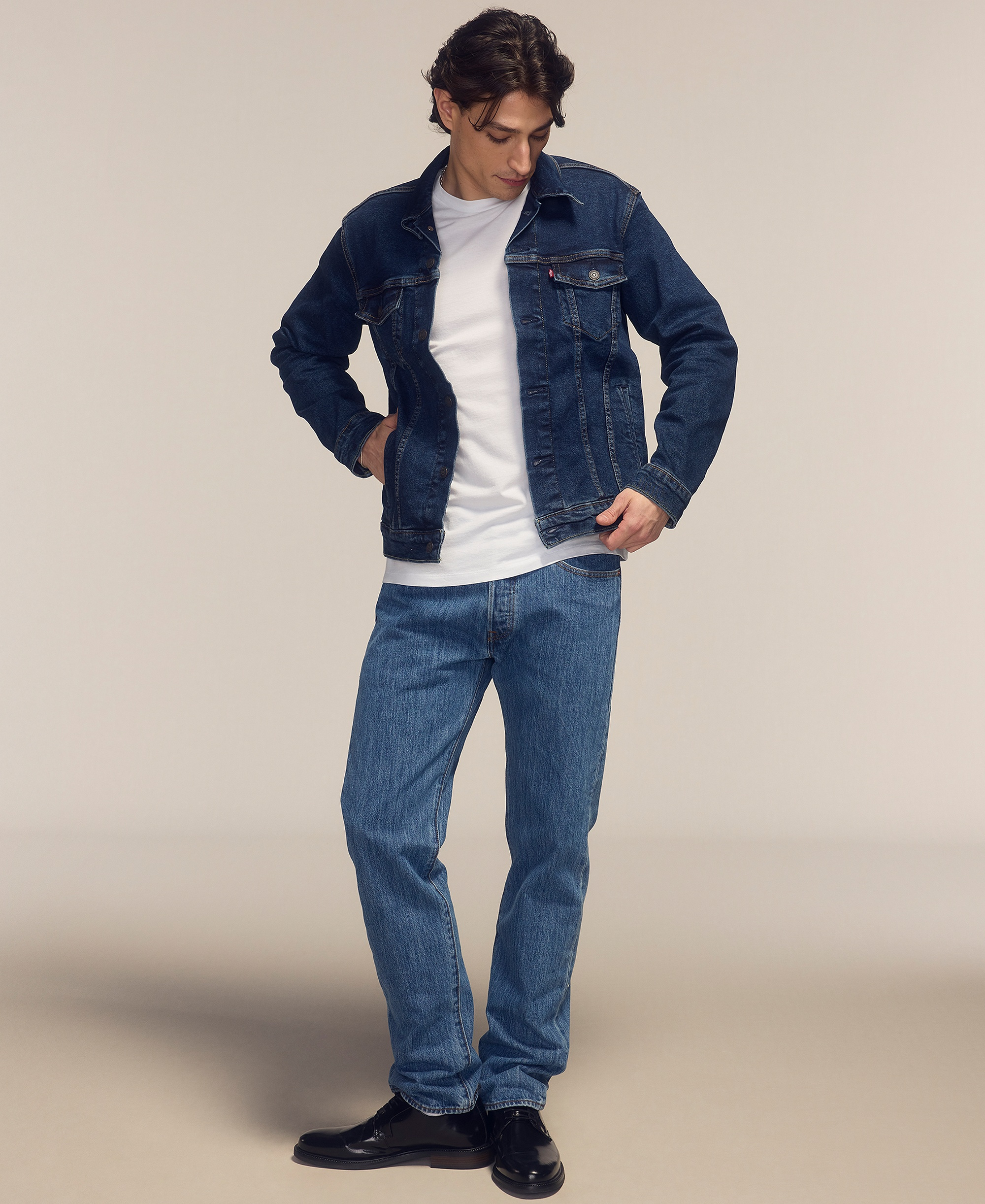Levi's Men's 501™ Regular-Fit Button Fly Non-Stretch Jeans - Dark Stonewash