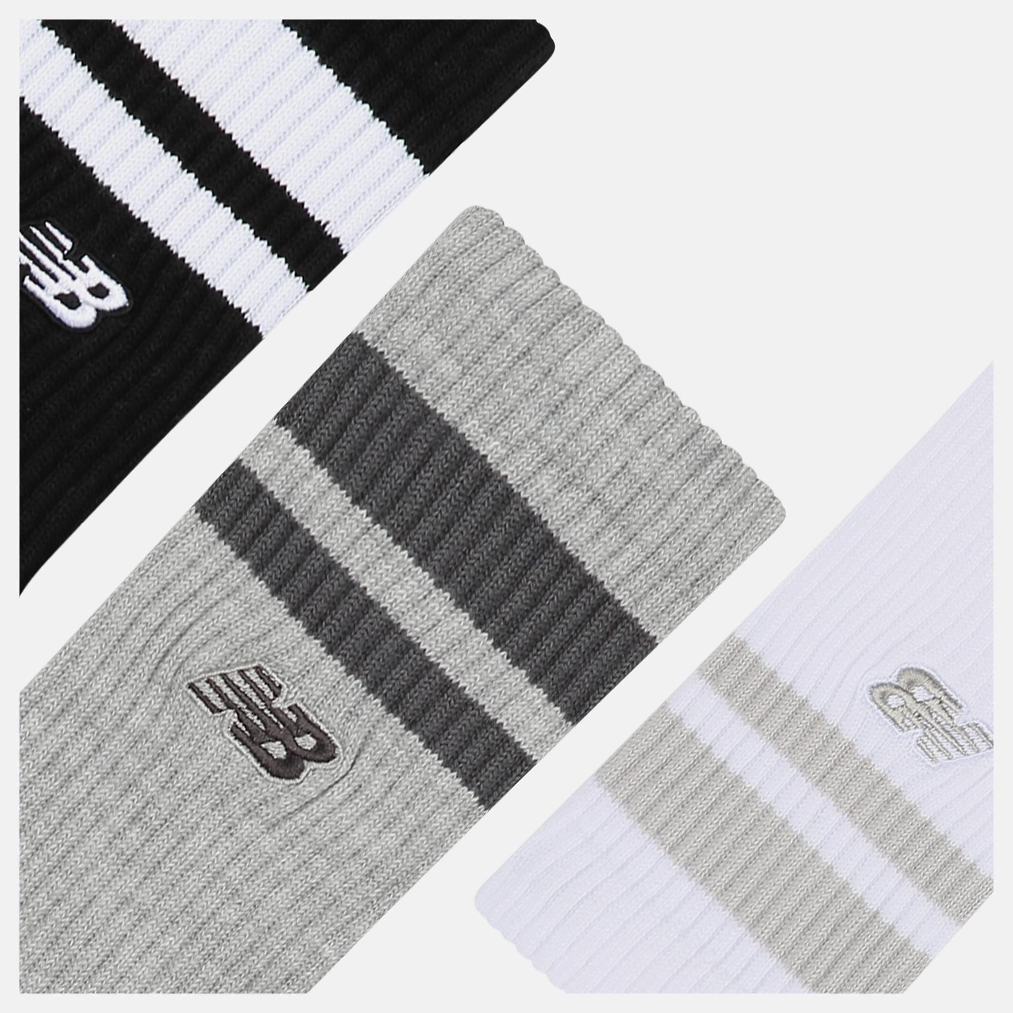 New Balance Active Premium Stripe Crew Socks 3 Pack, LAS35210AS