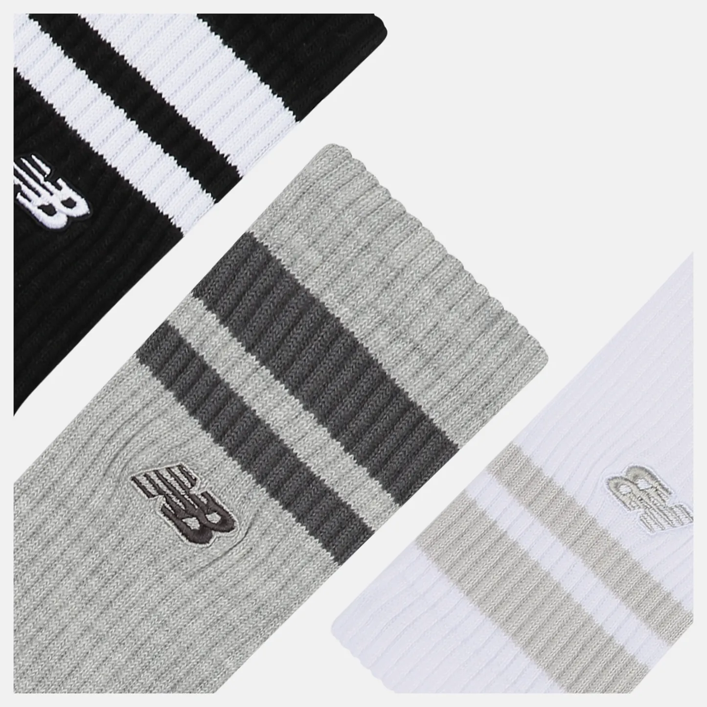 New Balance Active Premium Stripe Crew Socks 3 Pack, LAS35210AS