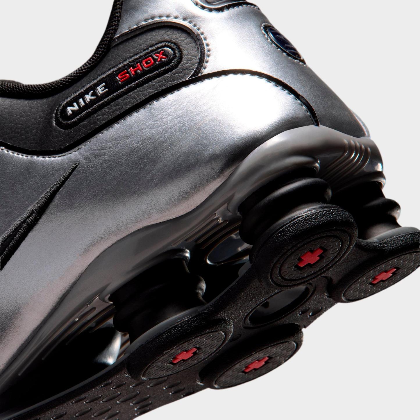 Men's Nithtke Shox NZ Casual Shoes - Black/Metallic Silver/University Red/Black - Detail shot