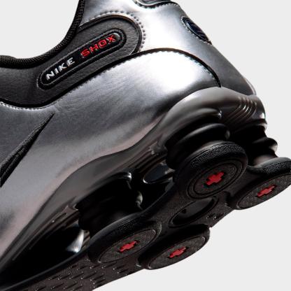 Men's Nithtke Shox NZ Casual Shoes - Black/Metallic Silver/University Red/Black - Detail shot