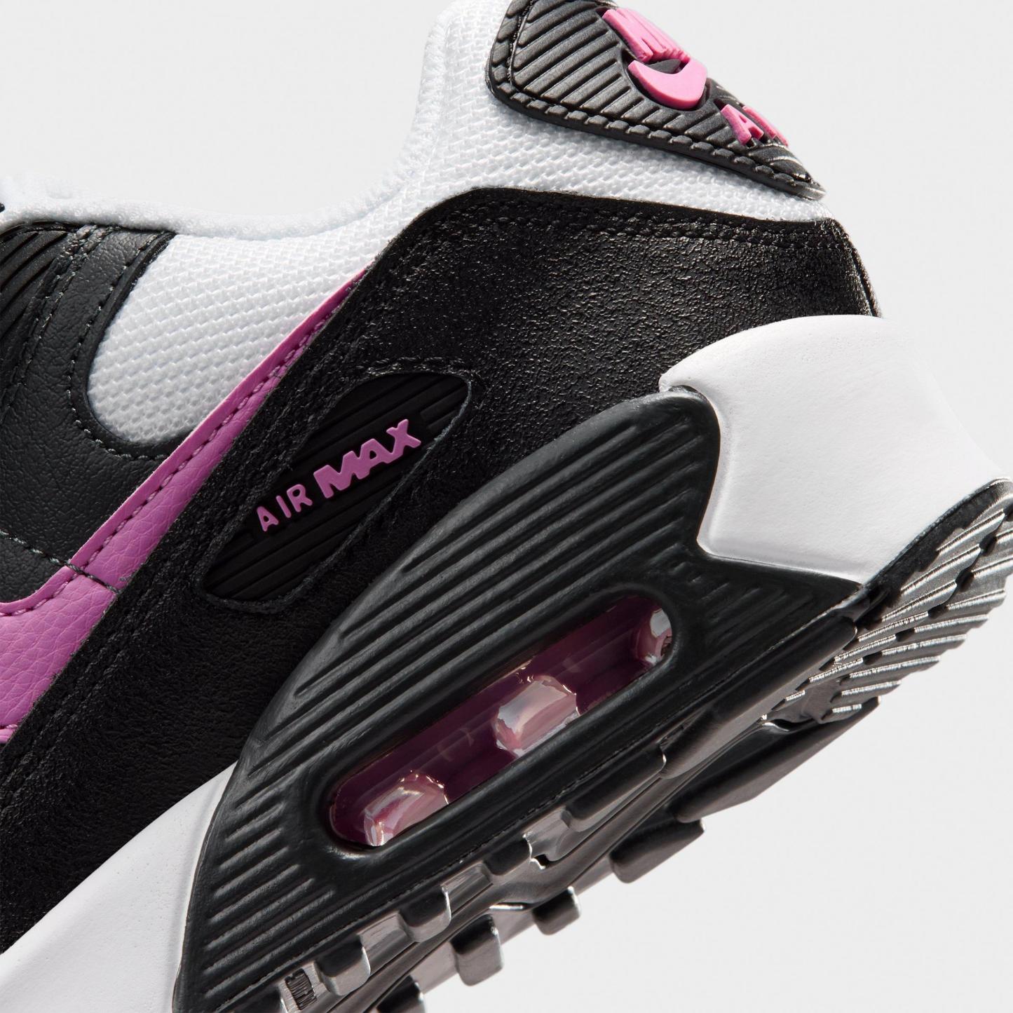 Big Kids' Nithtke Air Max 90 Casual Shoes - White/Black/Anthracite/Playful Pink - Detail shot
