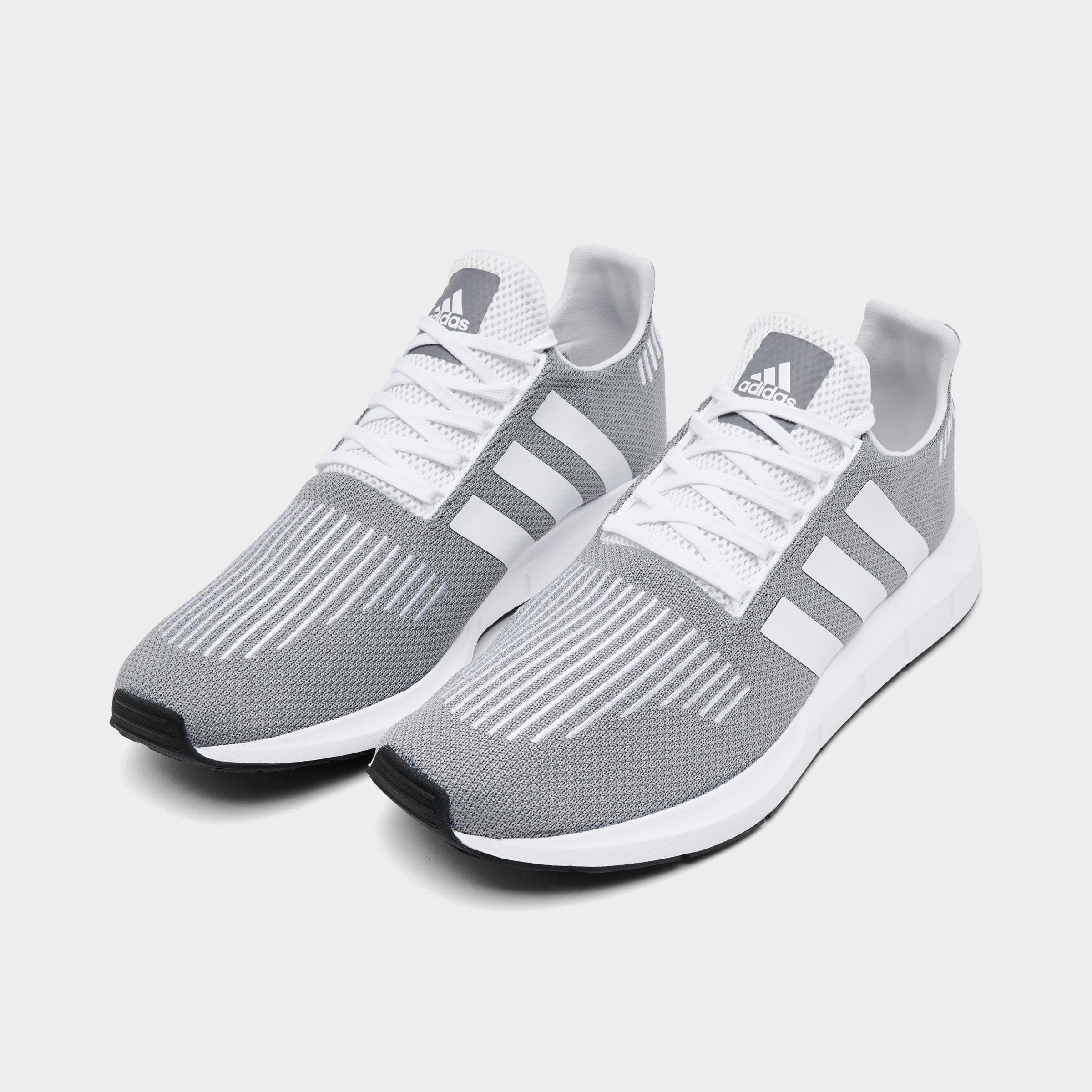 Men's adidas Originals Swift Run 1.0 Casual Shoes - Grey/Footwear White/Core Black - Both shoes facing left