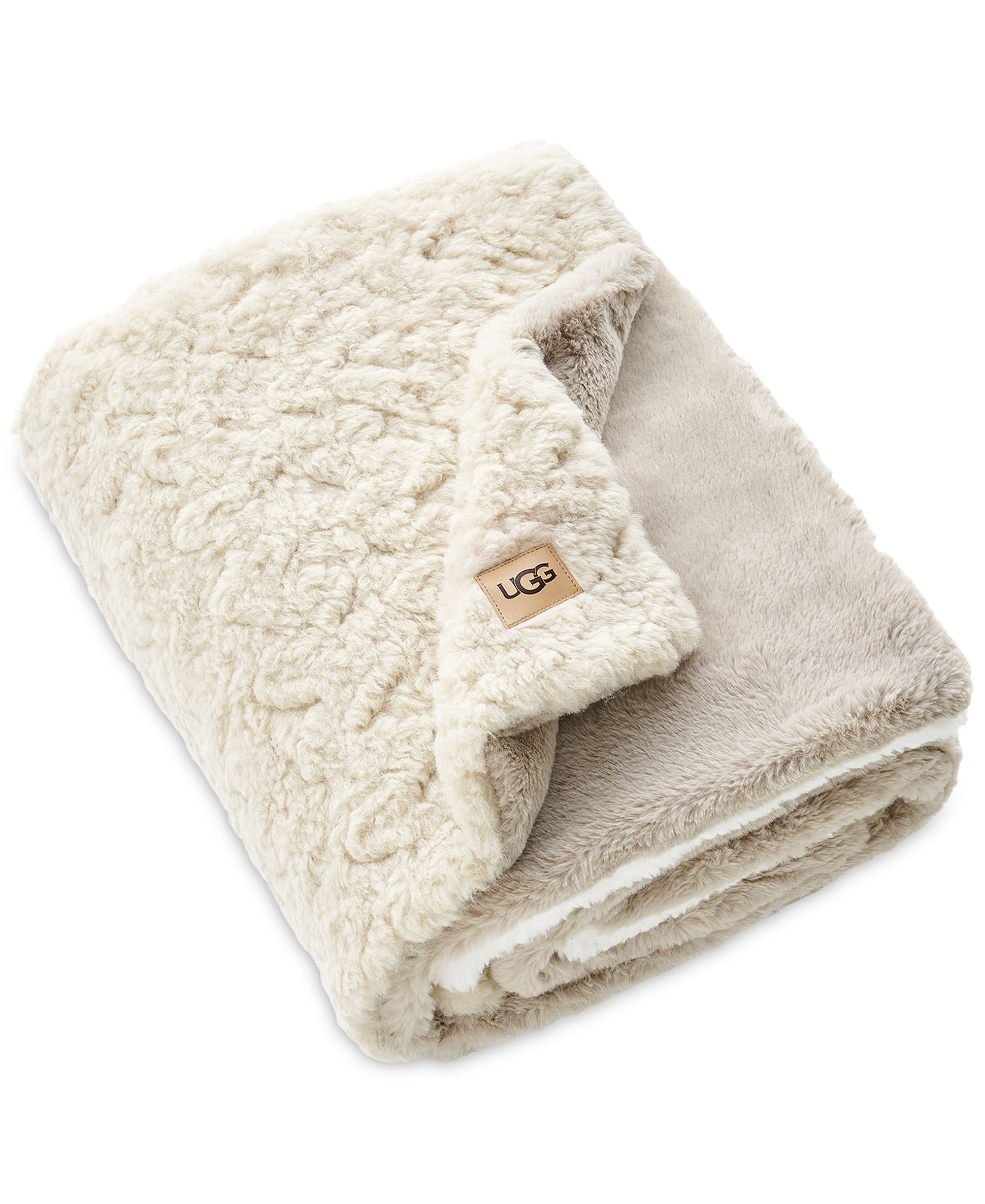 UGG® Orly Mixed Faux-Fur Throw, 50" x 70" - Snow