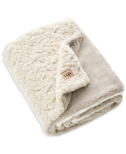 UGG® Orly Mixed Faux-Fur Throw, 50" x 70" - Snow