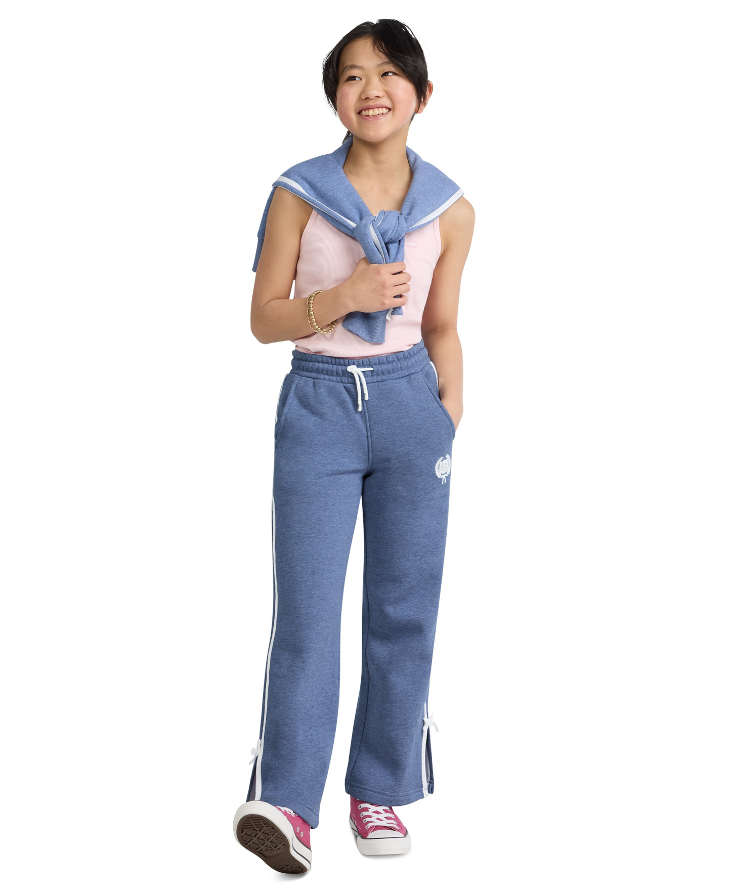 Levi's Girls' 7-16 Wide Leg Knit Pants - Bijou Blue Heather