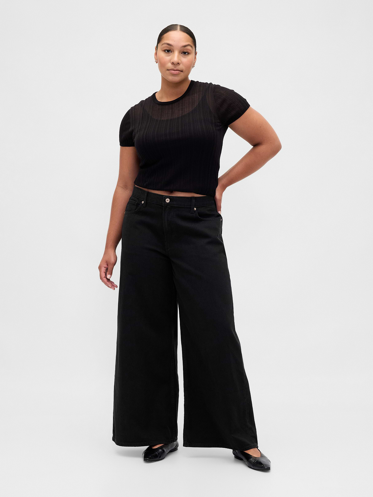 Low Slung Extra Baggy Jeans - Black