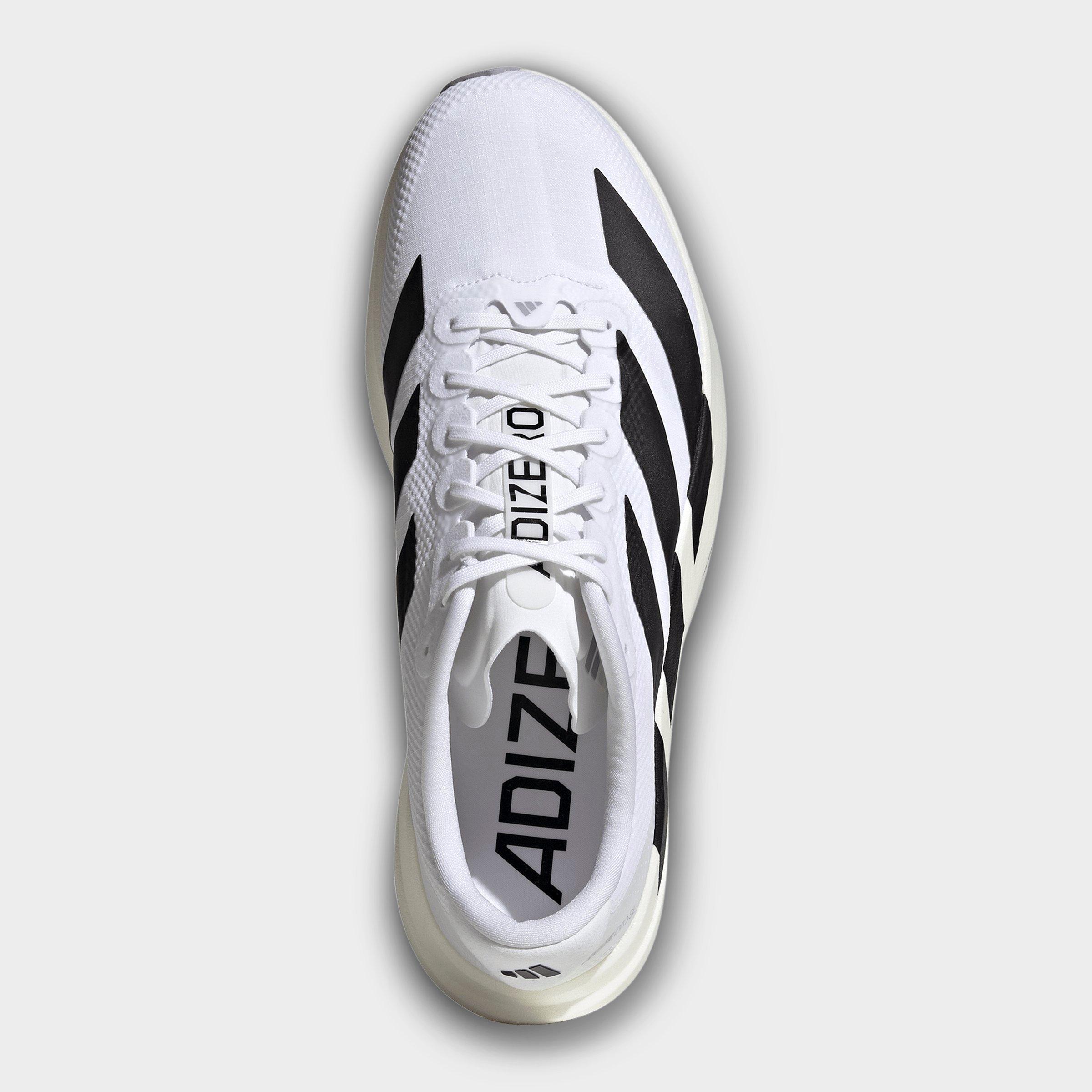Men's adidas Adizero EVO SL Woven Running Shoes - Part 1 - Cloud White/Core Black/Dash Grey - Top view
