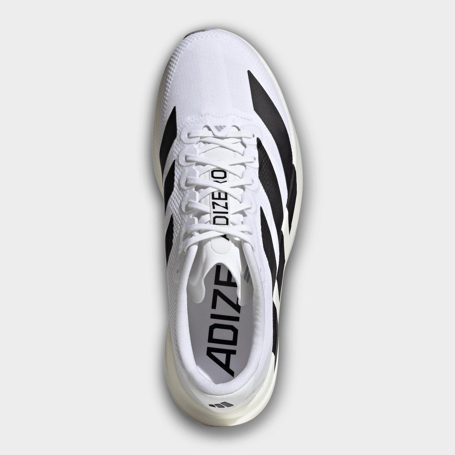 Men's adidas Adizero EVO SL Woven Running Shoes - Part 1 - Cloud White/Core Black/Dash Grey - Top view