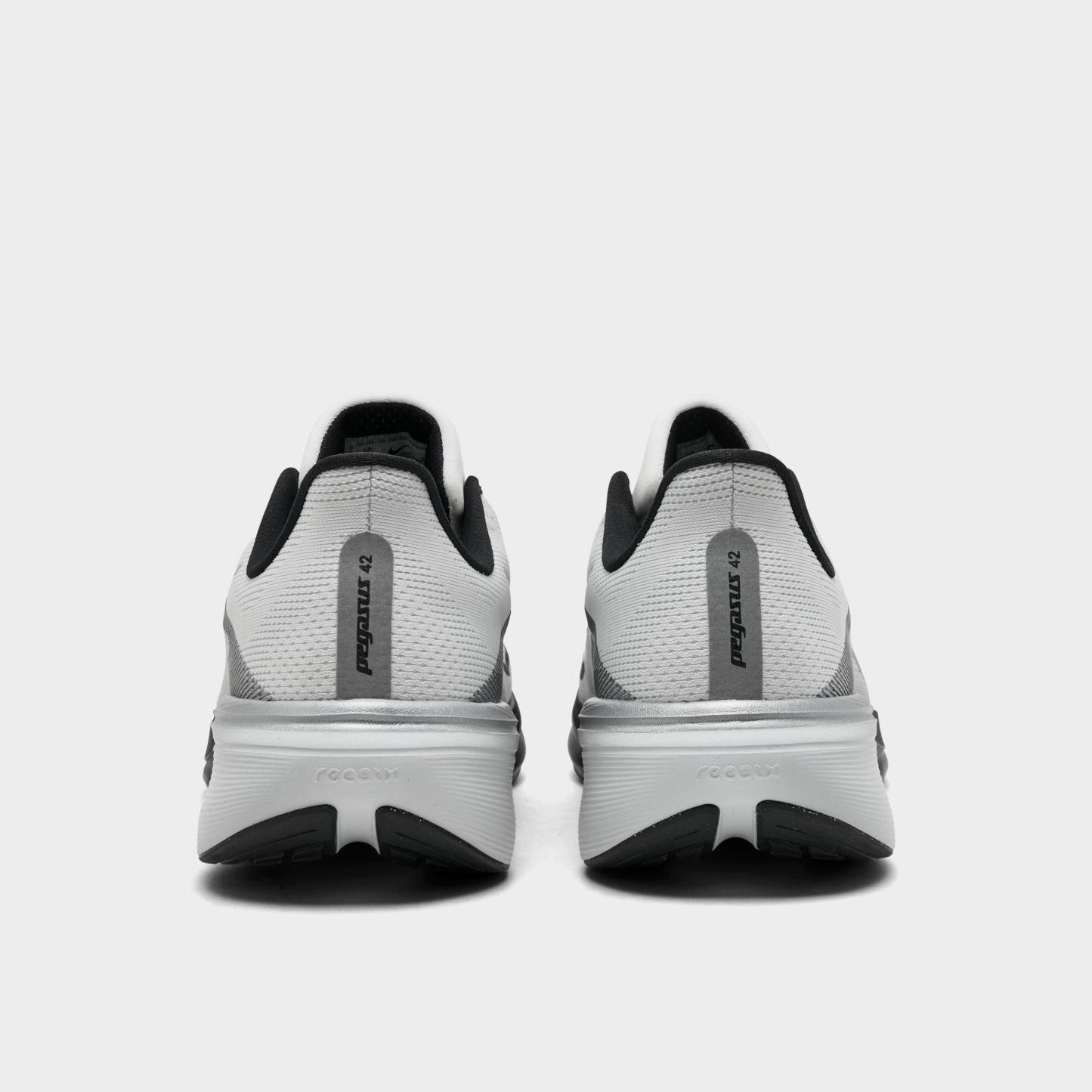 Men's Nithtke Pegasus 42 Running Shoes - Part 1 - Summit White/Photon Dust/Black/Metallic Silver - Back view