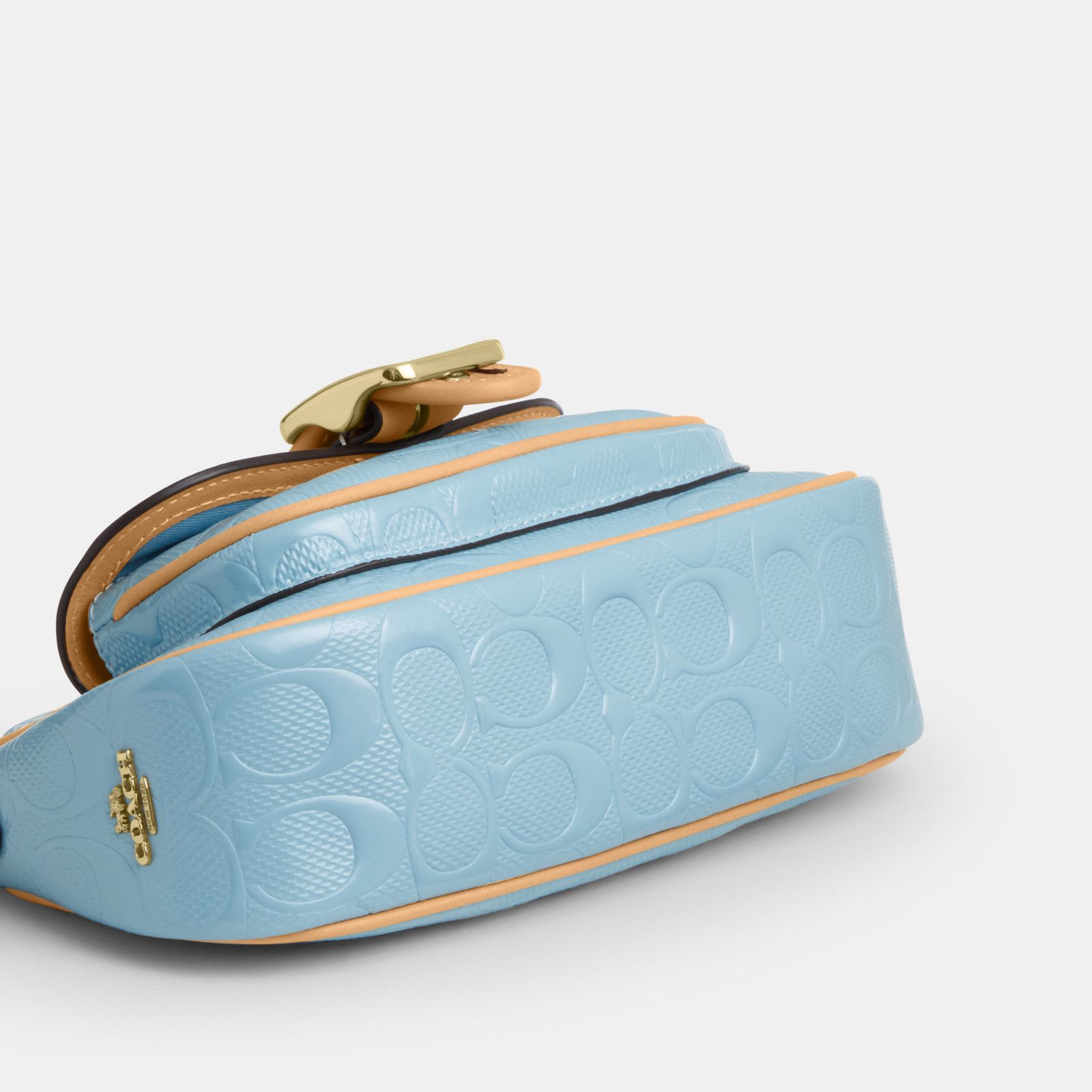 Ashton Mini Shoulder Bag In Signature Leather - Gold/Light Blue - view 8